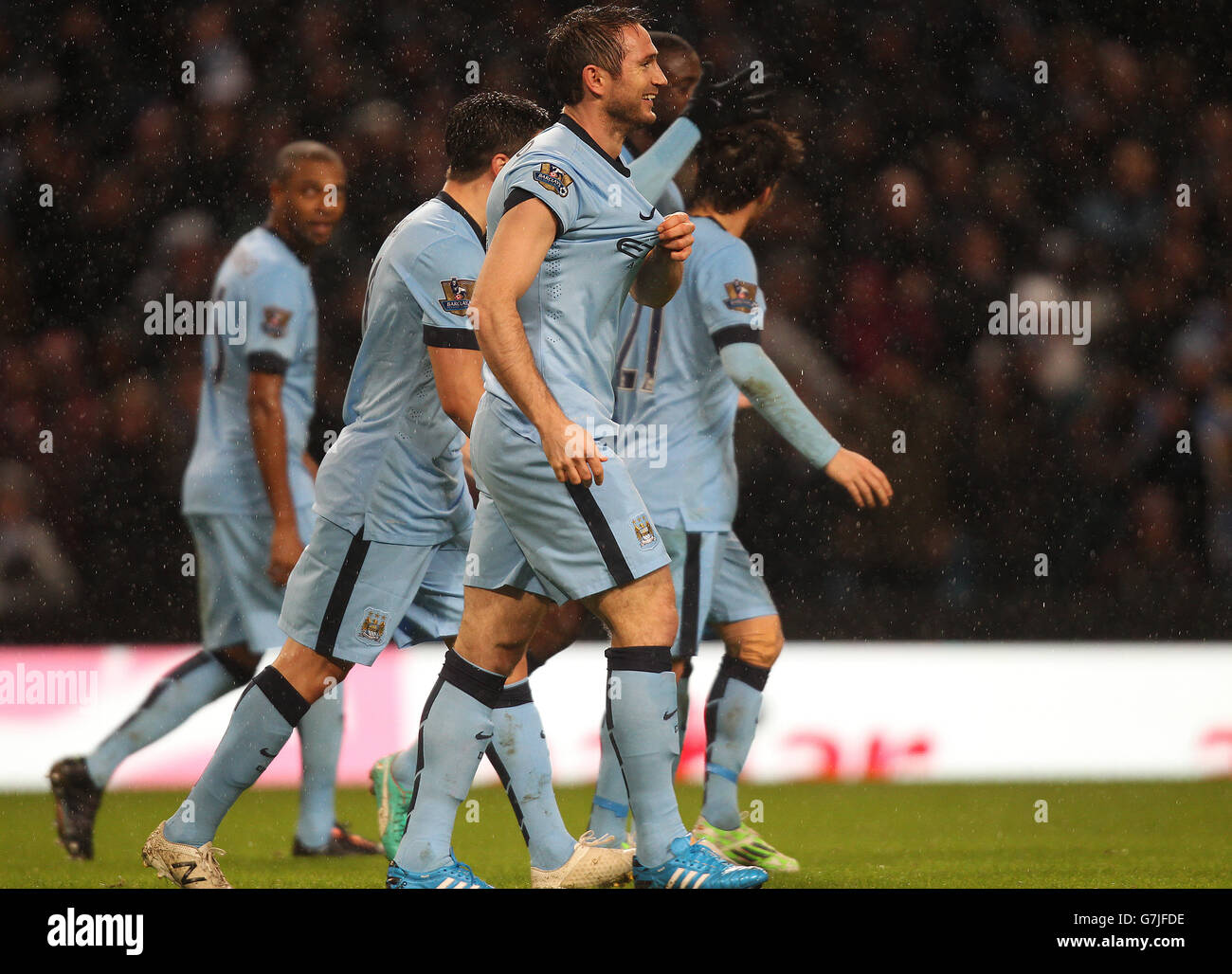 Football - Barclays Premier League - Manchester City / Sunderland - Etihad Stadium.Frank Lampard, de Manchester City, célèbre le 3e but et gagne son titre contre Sunderland Banque D'Images