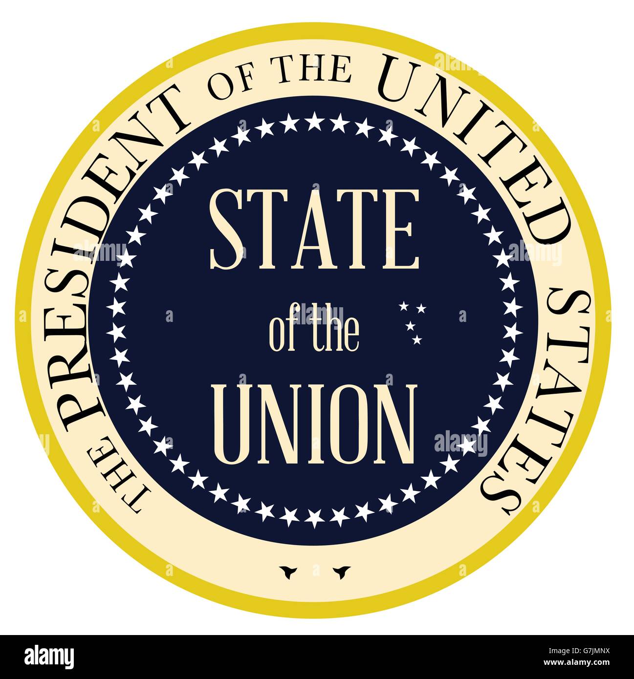 Bouton d'état de l'Union basée sur le sceau présidentiel des États-Unis d'Amérique Illustration de Vecteur