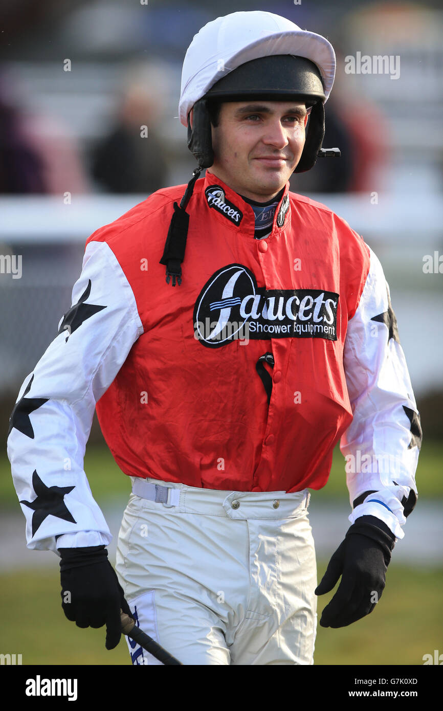 Jockey Liam Treadwell à l'hippodrome de Ludlow, Shropshire. APPUYEZ SUR ASSOCIATION photo. Date de la photo: Jeudi 15 janvier 2015. Voir PA Story RACING Ludlow. Le crédit photo devrait se lire comme suit : Nick Potts/PA Wire Banque D'Images