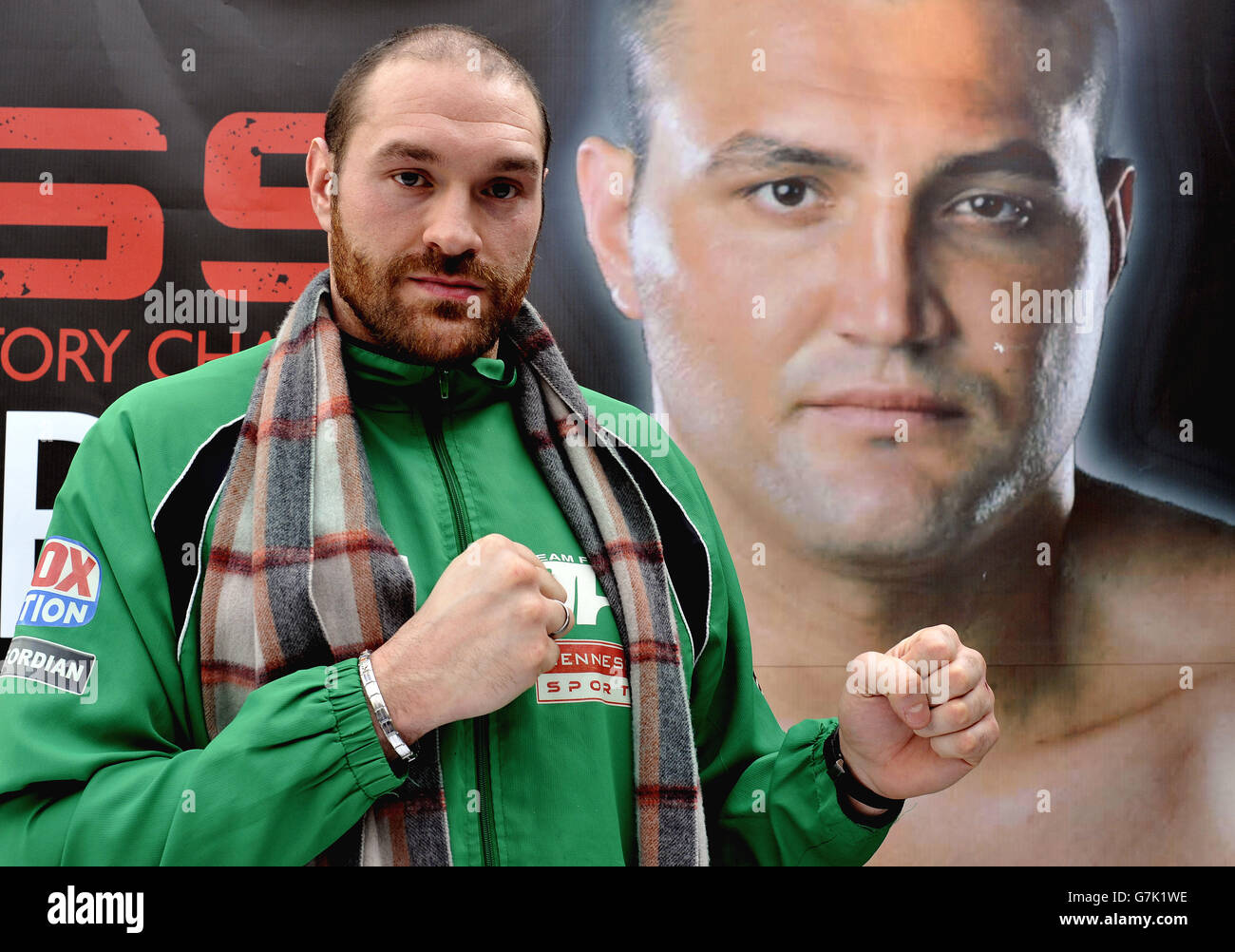 Tyson Fury, champion d'Europe et de WBO International à fort poids, suite à une conférence de presse au restaurant Fredericks, Londres. Banque D'Images