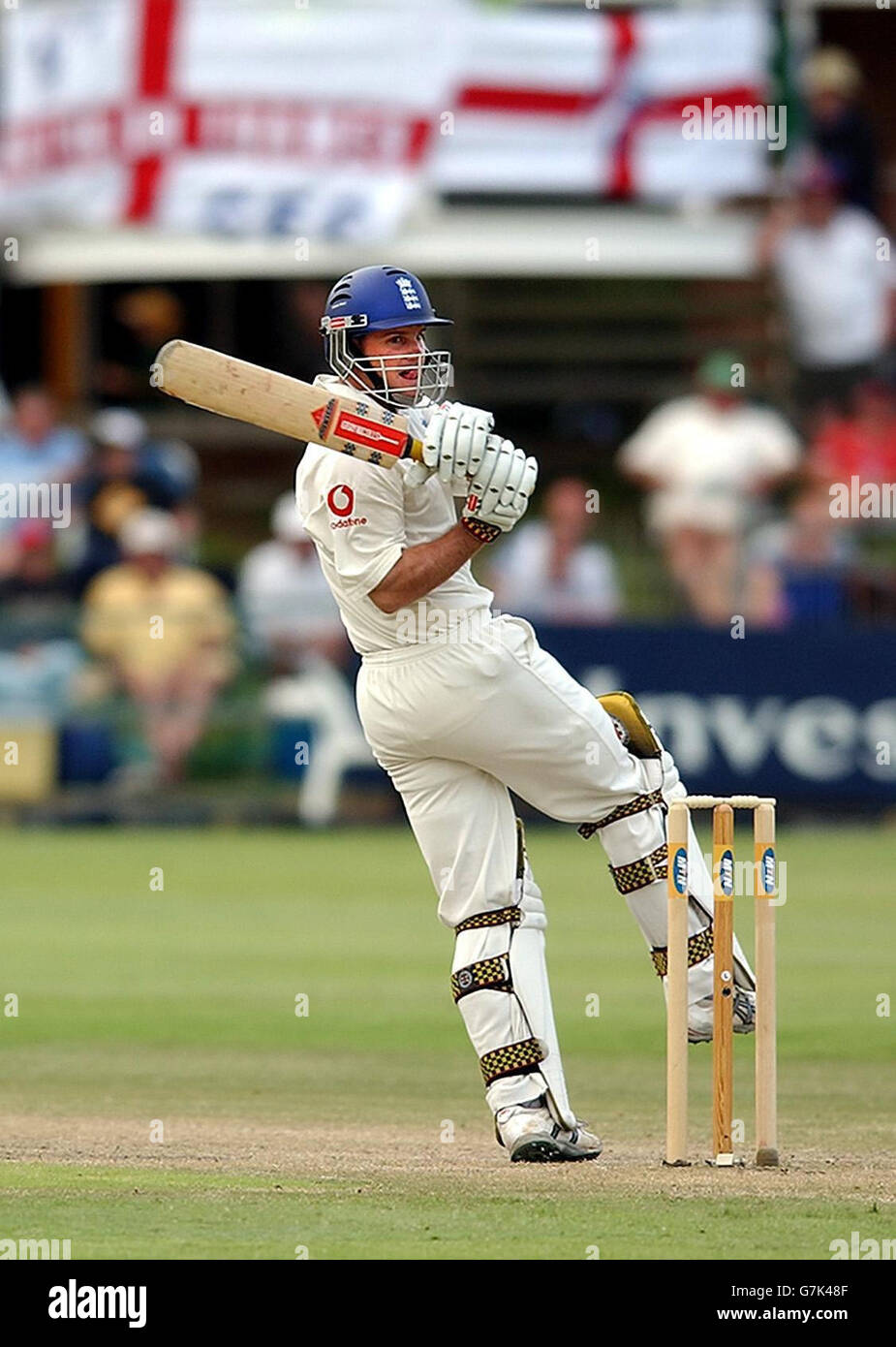 Afrique du Sud contre Angleterre Premier test Match - St George's Park.Andrew Strauss en Angleterre sur le chemin de marquer un siècle au cours de la deuxième journée.USAGE ÉDITORIAL UNIQUEMENT Banque D'Images