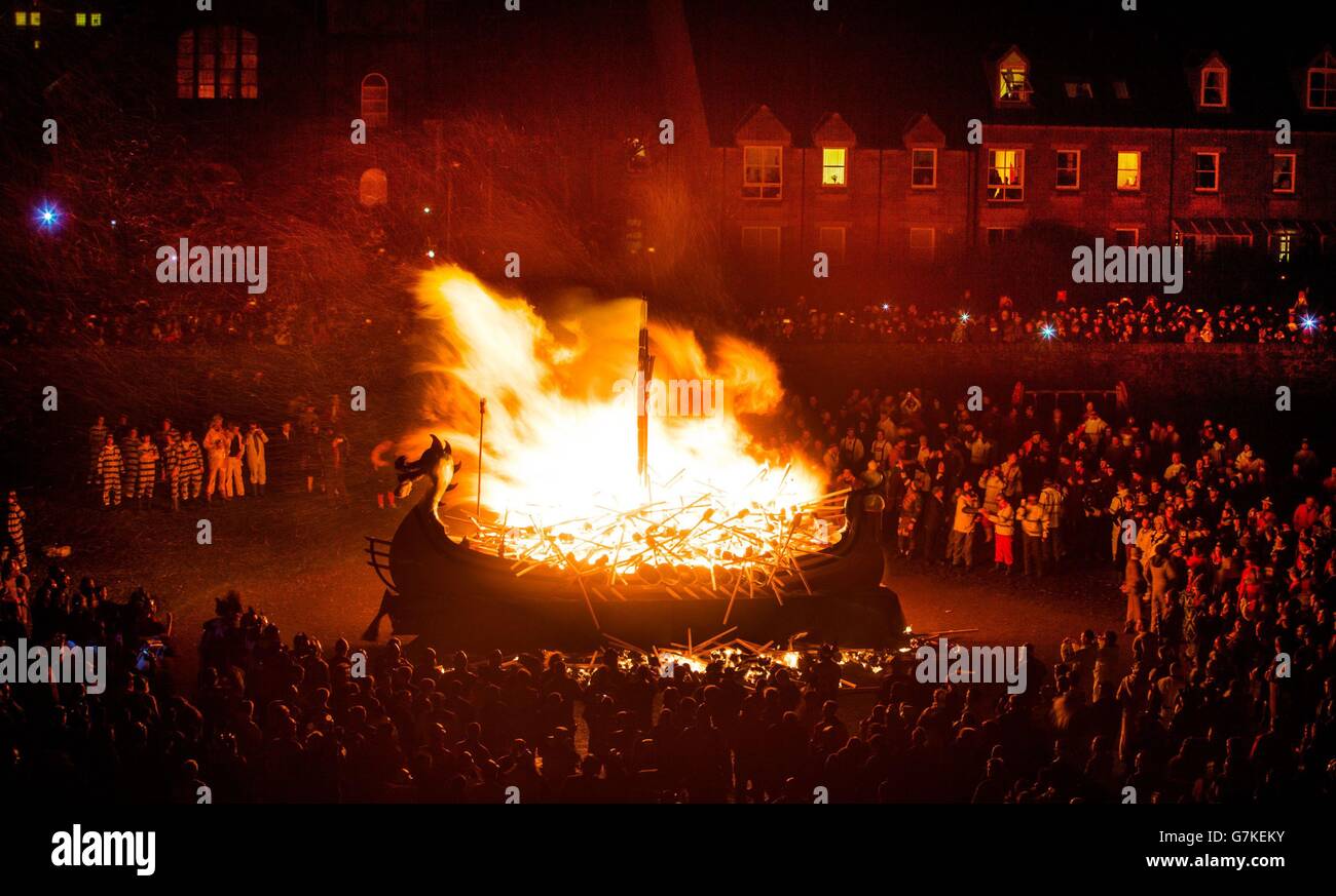 Up Helly Aa festival viking Banque D'Images