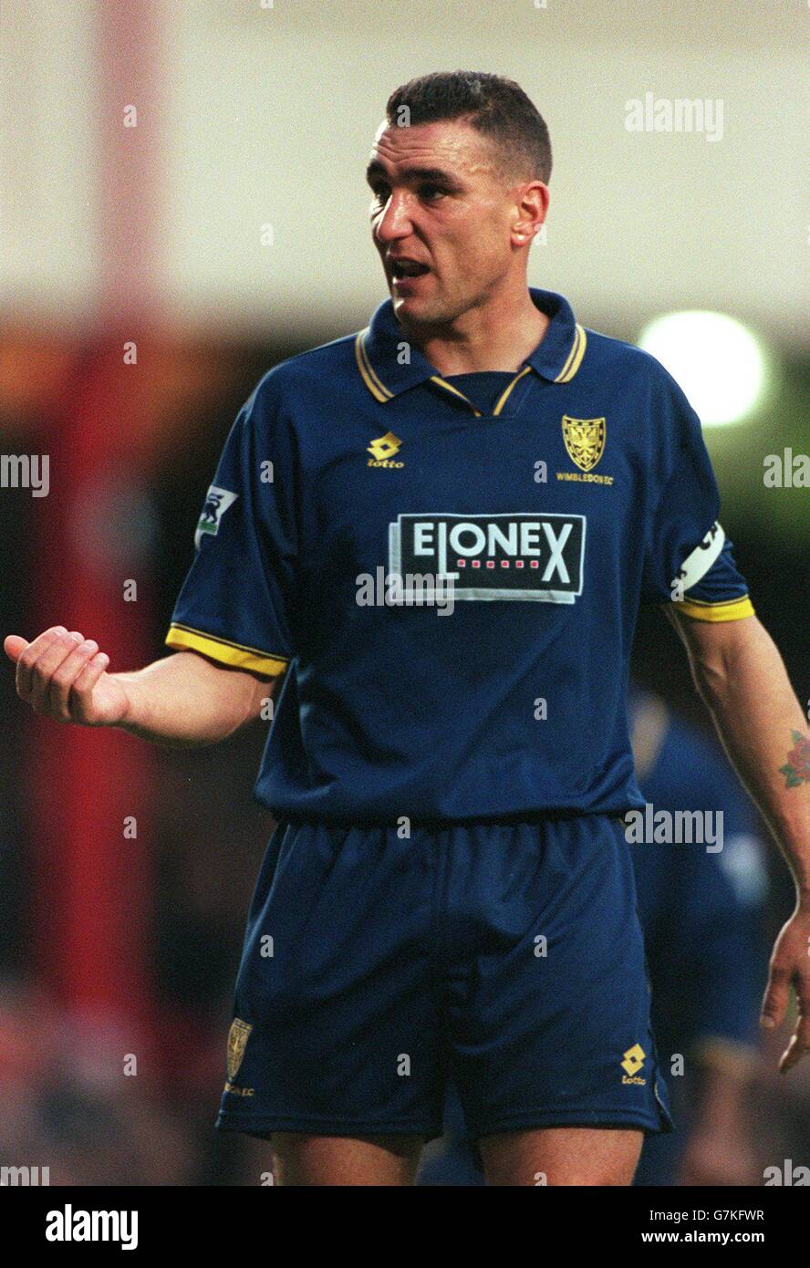 Football - Carling Premier League - Arsenal / Wimbledon.Vinnie Jones, Wimbledon Banque D'Images