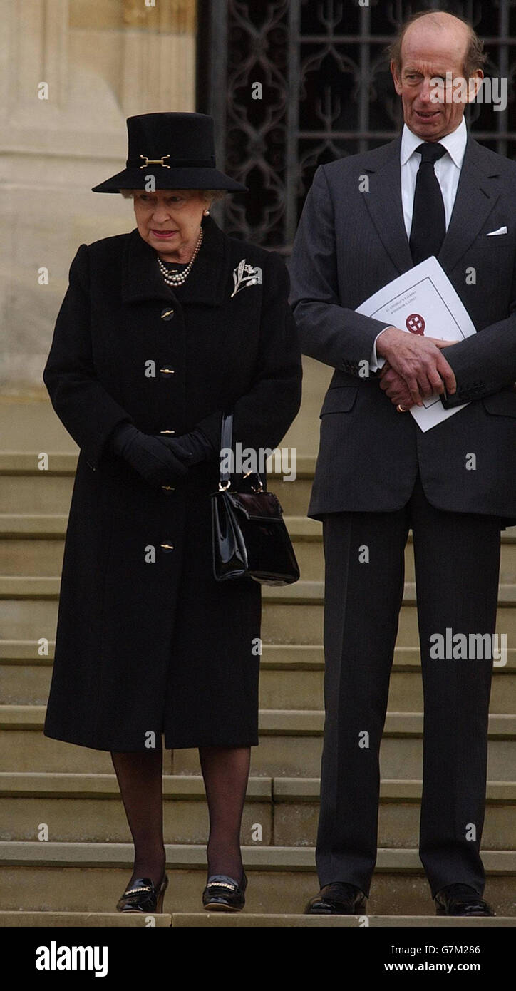 Sir Angus Ogilvy Funeral - Château de Windsor Banque D'Images