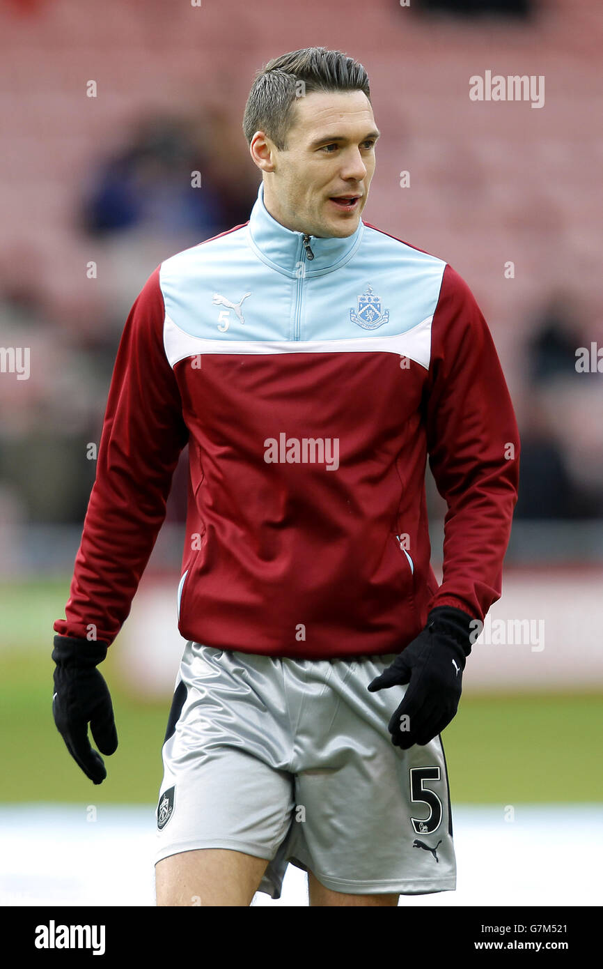 Football - Barclays Premier League - Sunderland / Burnley - Stade de lumière. Jason Shackell de Burnley pendant l'échauffement Banque D'Images