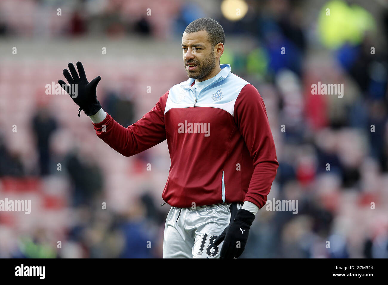 Football - Barclays Premier League - Sunderland / Burnley - Stade de lumière.Steven Reid de Burnley pendant l'échauffement Banque D'Images