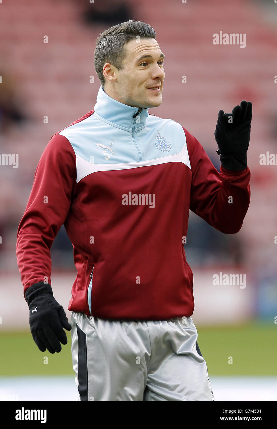 Football - Barclays Premier League - Sunderland / Burnley - Stade de lumière. Jason Shackell de Burnley pendant l'échauffement Banque D'Images