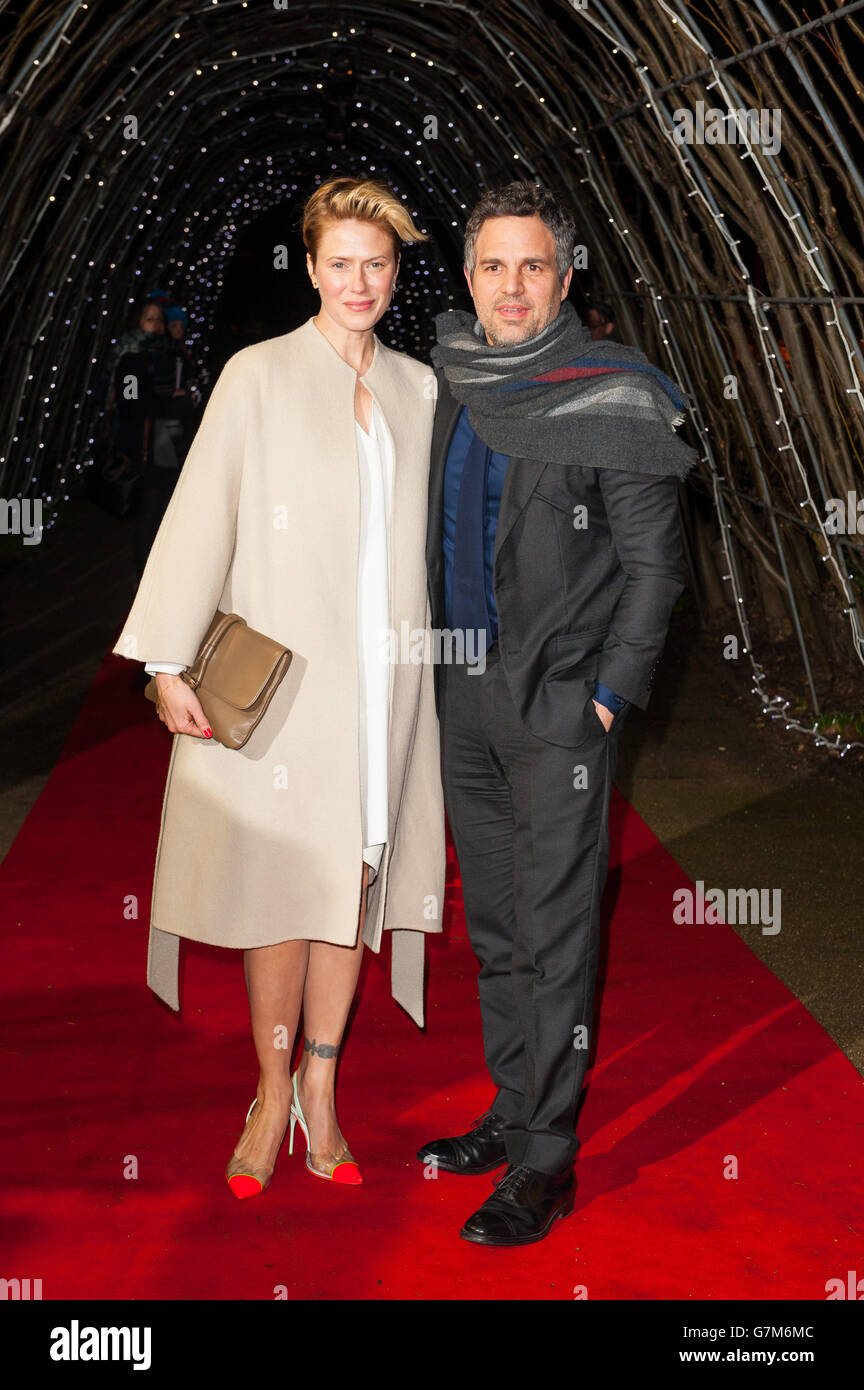 Mark Ruffalo et Sunrise Coigney assistent à la partie nominés des Audi EE British Academy film Awards, au Palais de Kensington, Londres. Banque D'Images