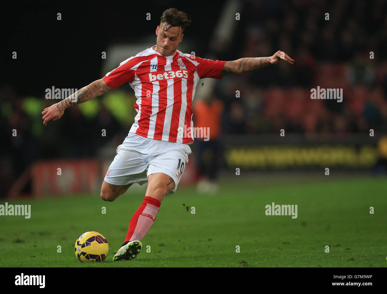 Football - Barclays Premier League - Stoke City / Manchester City - Britannia Stadium.Marko Arnautovic de Stoke City lors du match de la Barclays Premier League au stade Britannia, Stoke-on-Trent. Banque D'Images