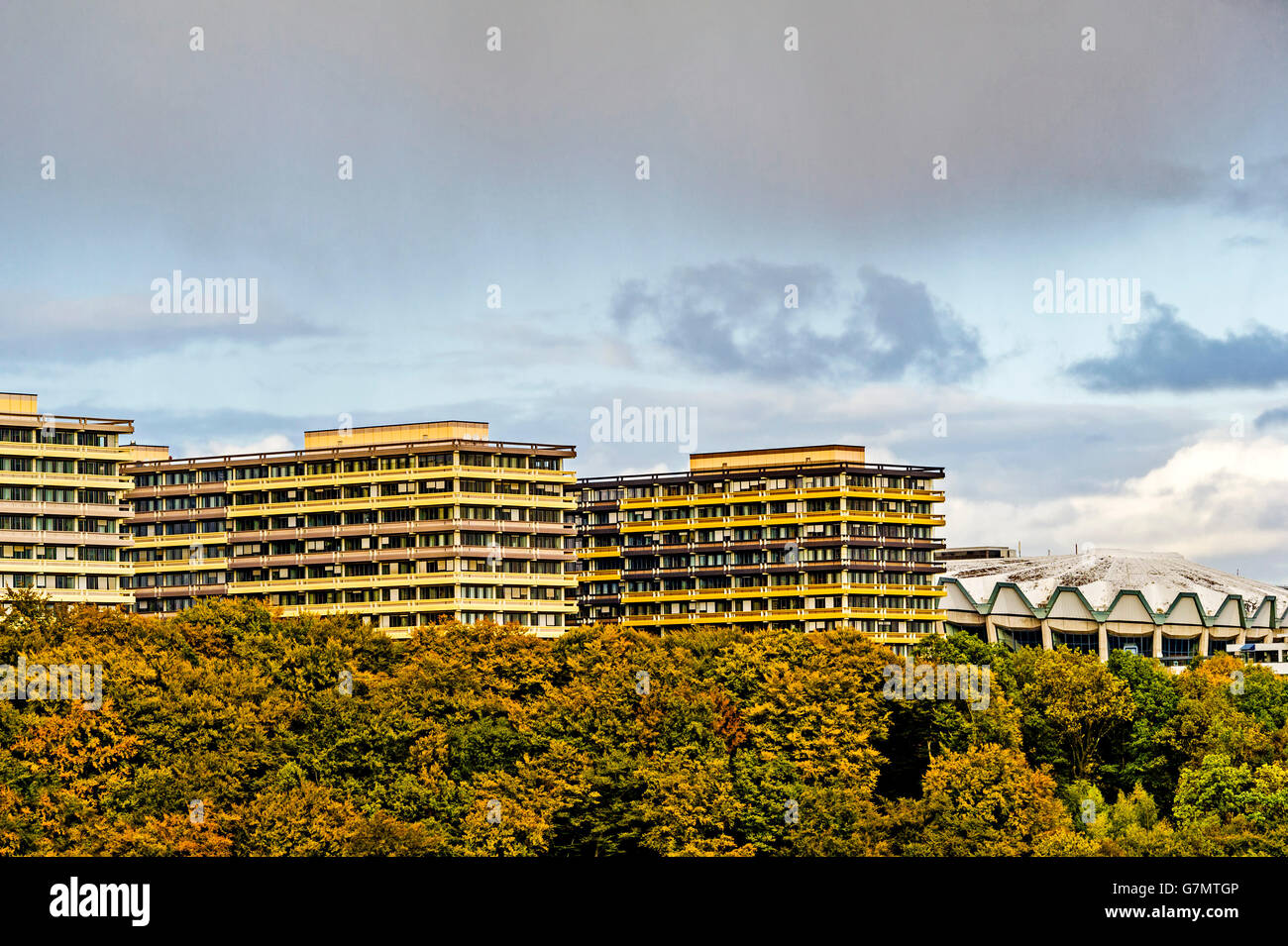 Voir à l'Université de la Ruhr à Bochum, Allemagne ;, Blick auf die Ruhr Universität Bochum, vom Süden sa Banque D'Images