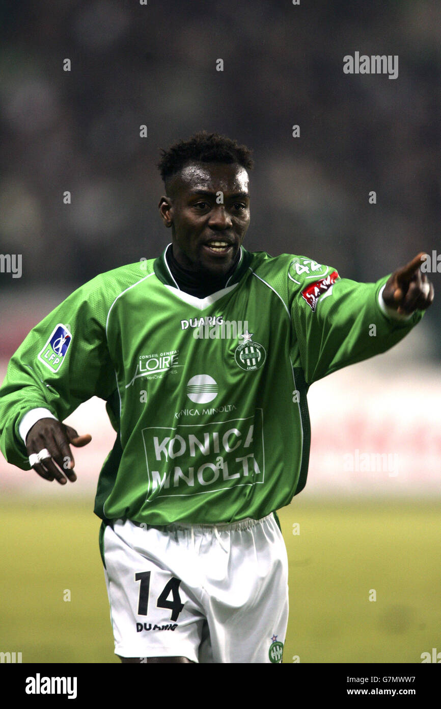 Football - première division française - St Etienne v Lens.Pascal Feindouno, St Etienne Banque D'Images