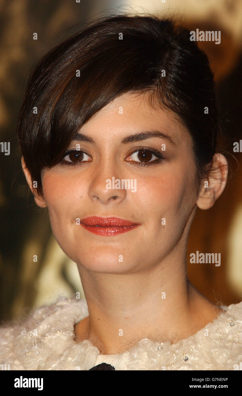 Une première très longue implication - Odeon West End. Star du film Audrey Tautou. Banque D'Images