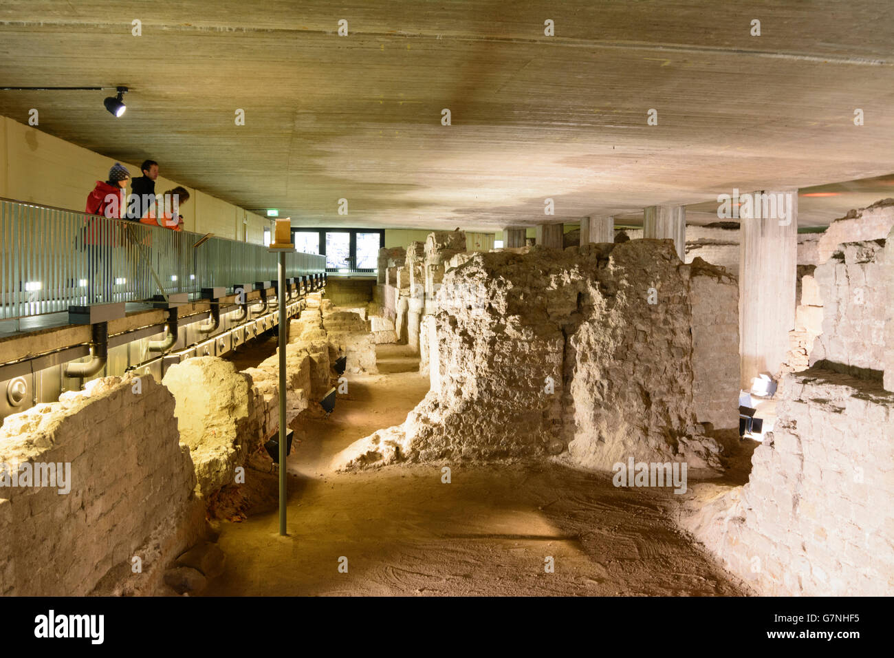 Zone archéologique : fouilles du prétoire romain sous la vieille ville, Köln, Cologne, Allemagne, Nordrhein-Westfalen, Nord Banque D'Images