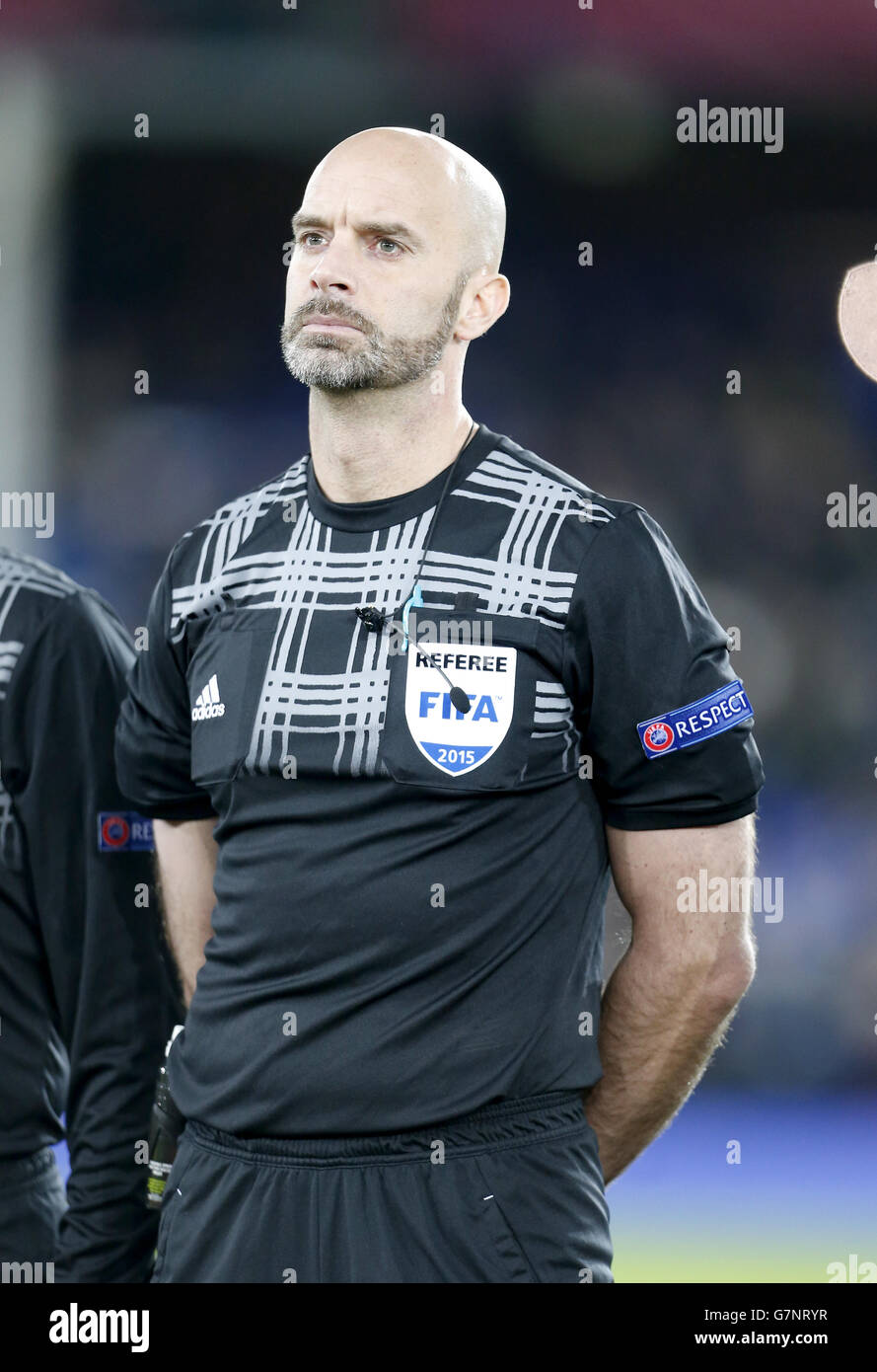 Football - UEFA Europa League - Round of 32 - second Leg - Everton / BSC Young Boys - Goodison Park. Stefan Johannesson, arbitre Banque D'Images