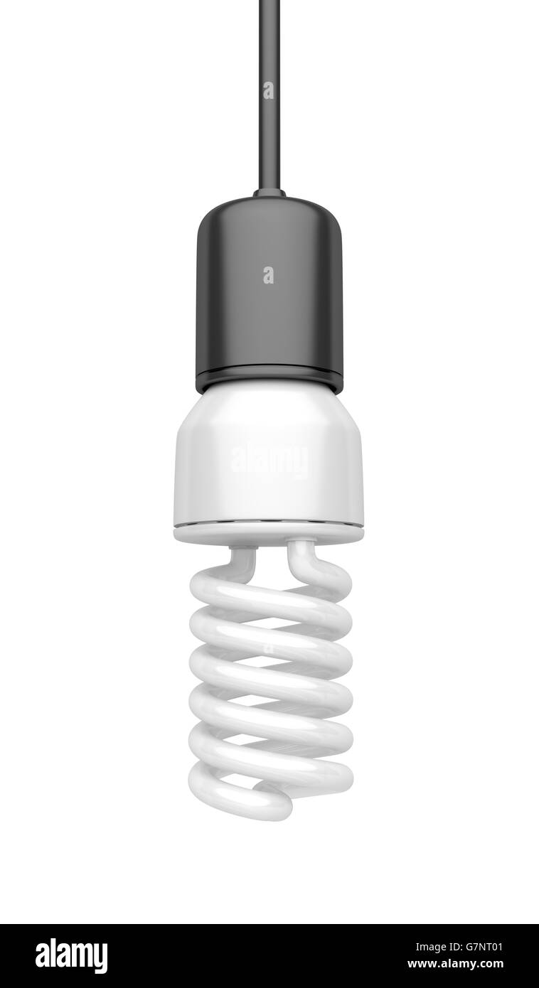 Ampoule électrique isolé sur fond blanc Banque D'Images