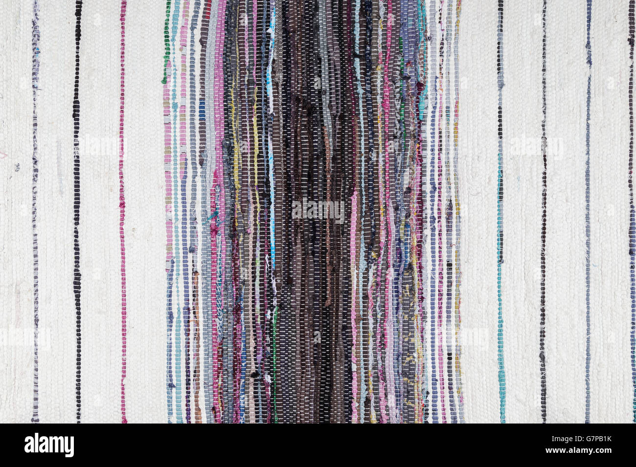 Tapis de chiffon à rayures vu du dessus Banque D'Images