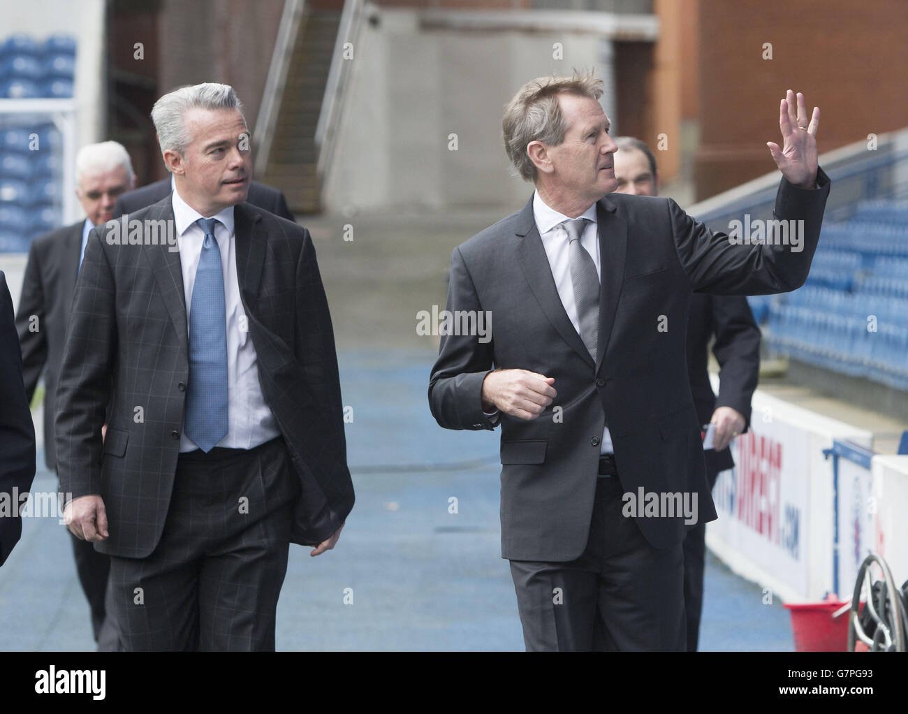 Soccer - Rangers EGM arrivées - Ibrox.Paul Murray et Dave King suivent l'EGM des Rangers à Ibrox, Glasgow. Banque D'Images