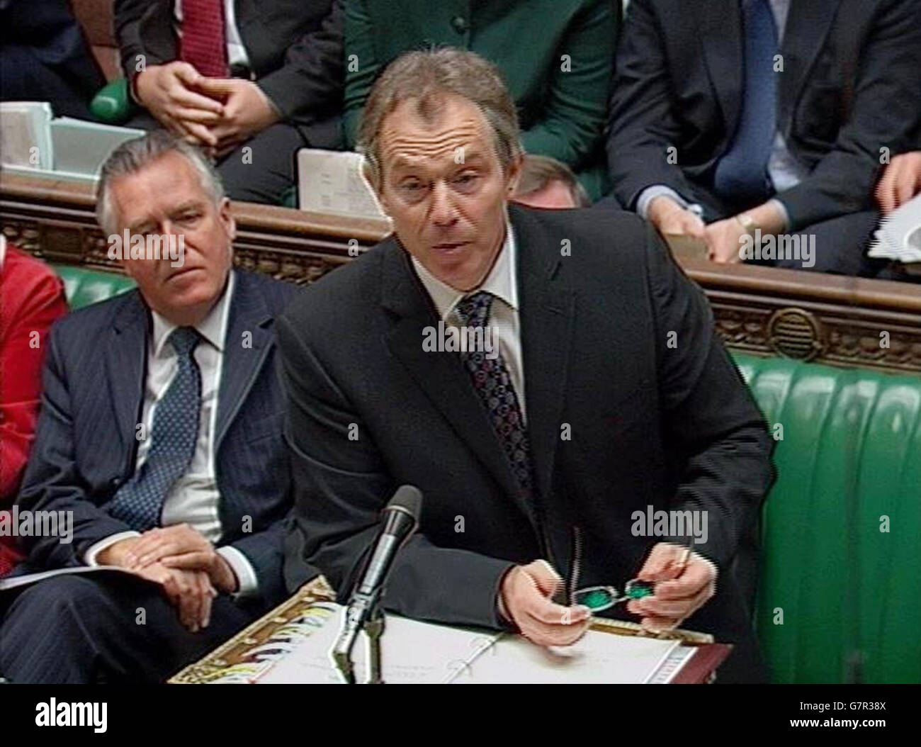 Questions du premier ministre - Chambre des communes. Le premier ministre britannique Tony Blair. Banque D'Images