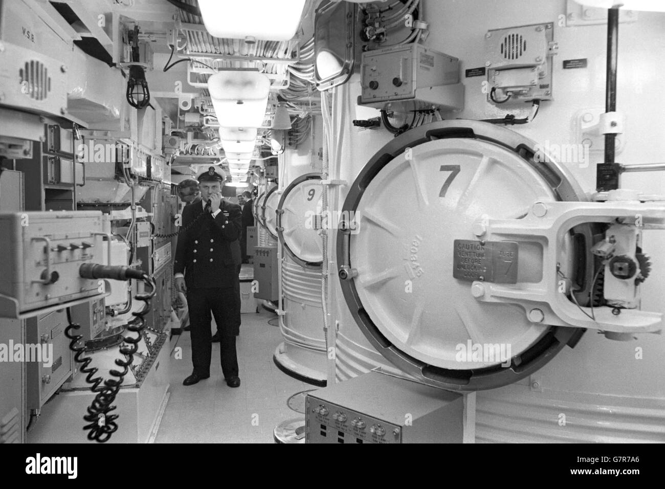 Militaire - sous-marin Polaris - résolution HMS - chantier naval Vickers, Barrow-in-Furness. 350 millions, se joindront à la Marine royale d'ici 1970. Banque D'Images