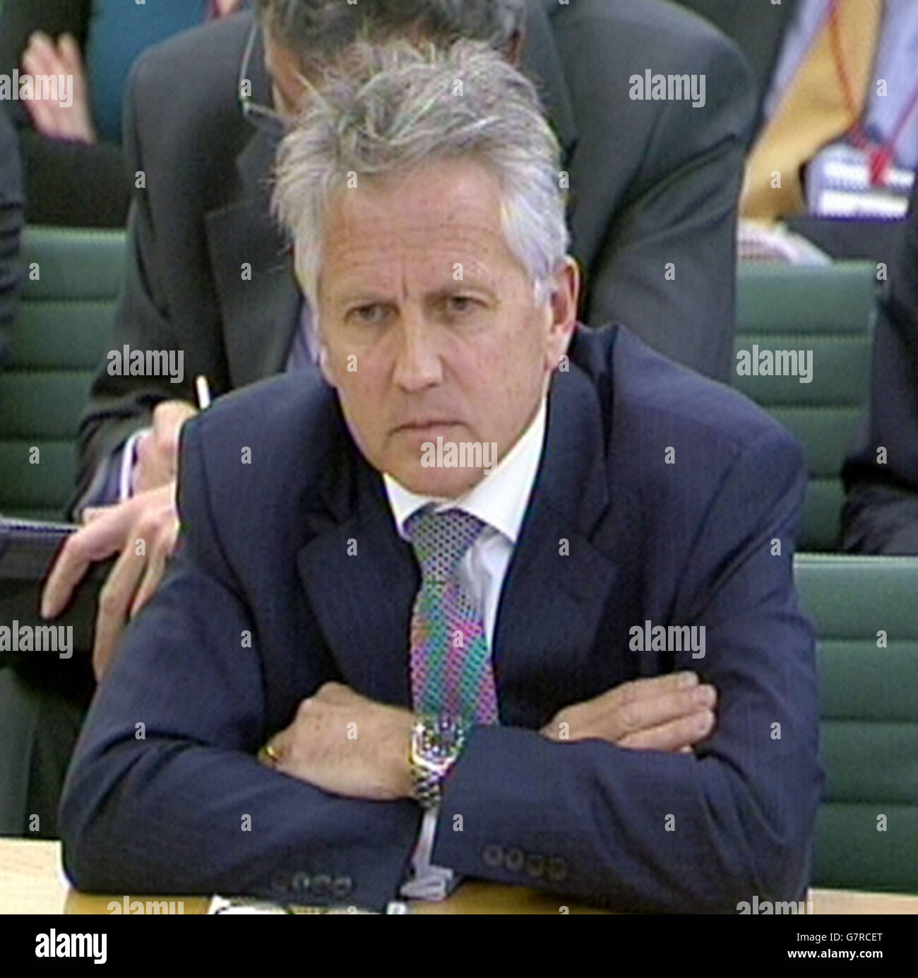 Chris Meares, ancien directeur général du Groupe et PDG de HSBC Global Private Banking, a témoigné devant le Comité des comptes publics de la Chambre des communes à Portcullis à Londres sur l'évasion fiscale. Banque D'Images