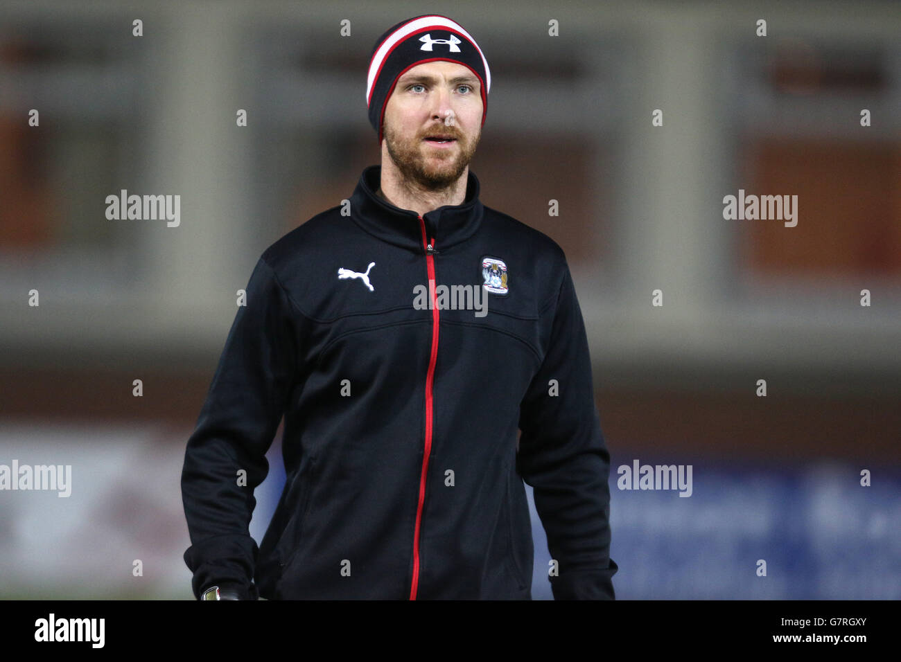 Football - Sky Bet League One - Fleetwood Town / Coventry City - Highbury Stadium.Andy Webster de Coventry City pendant l'échauffement Banque D'Images