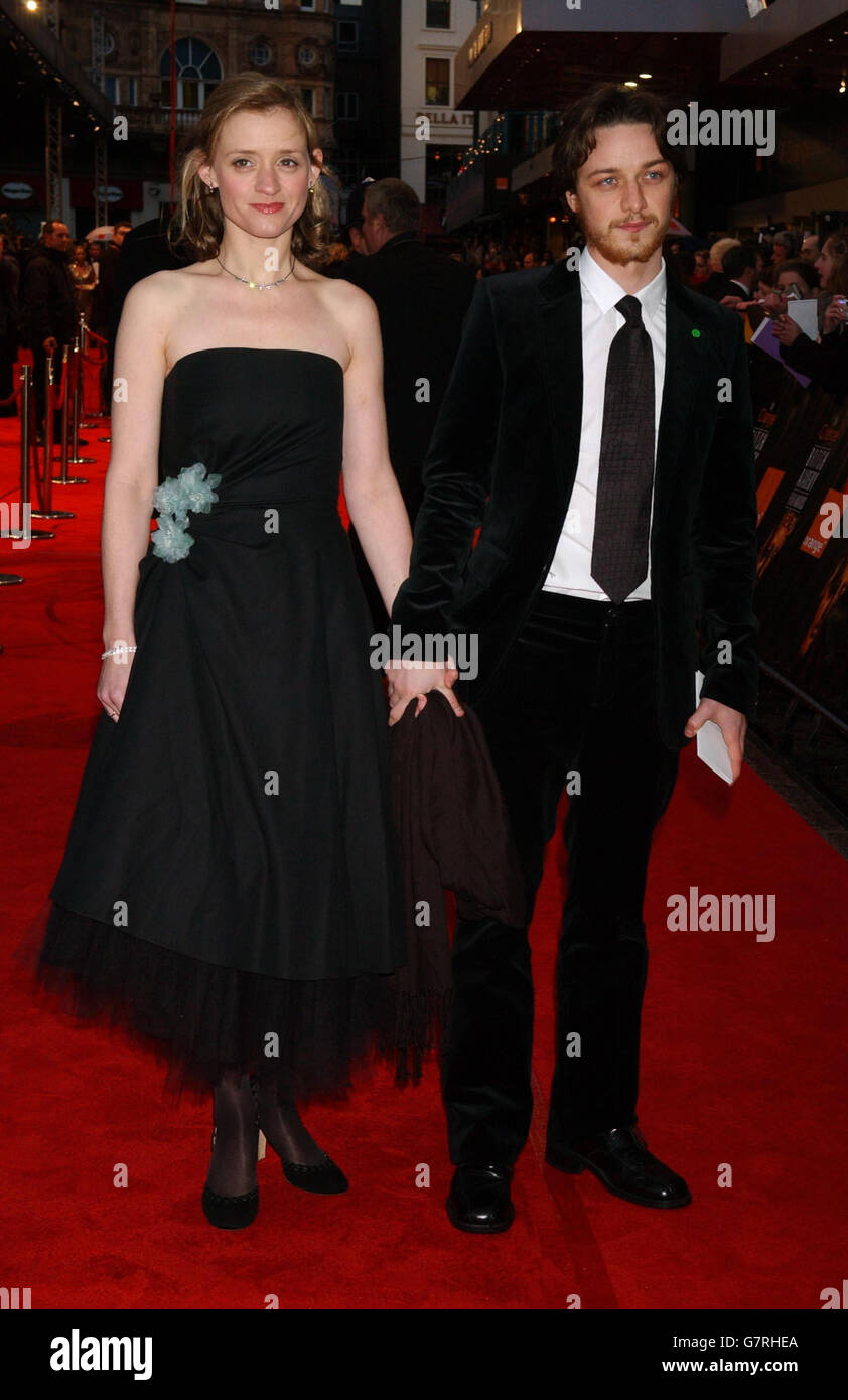 Orange British Academy film Awards - Odeon - Leicester Square. Les stars sans scrupules Anne-Marie Duff et James McAvoy. Banque D'Images