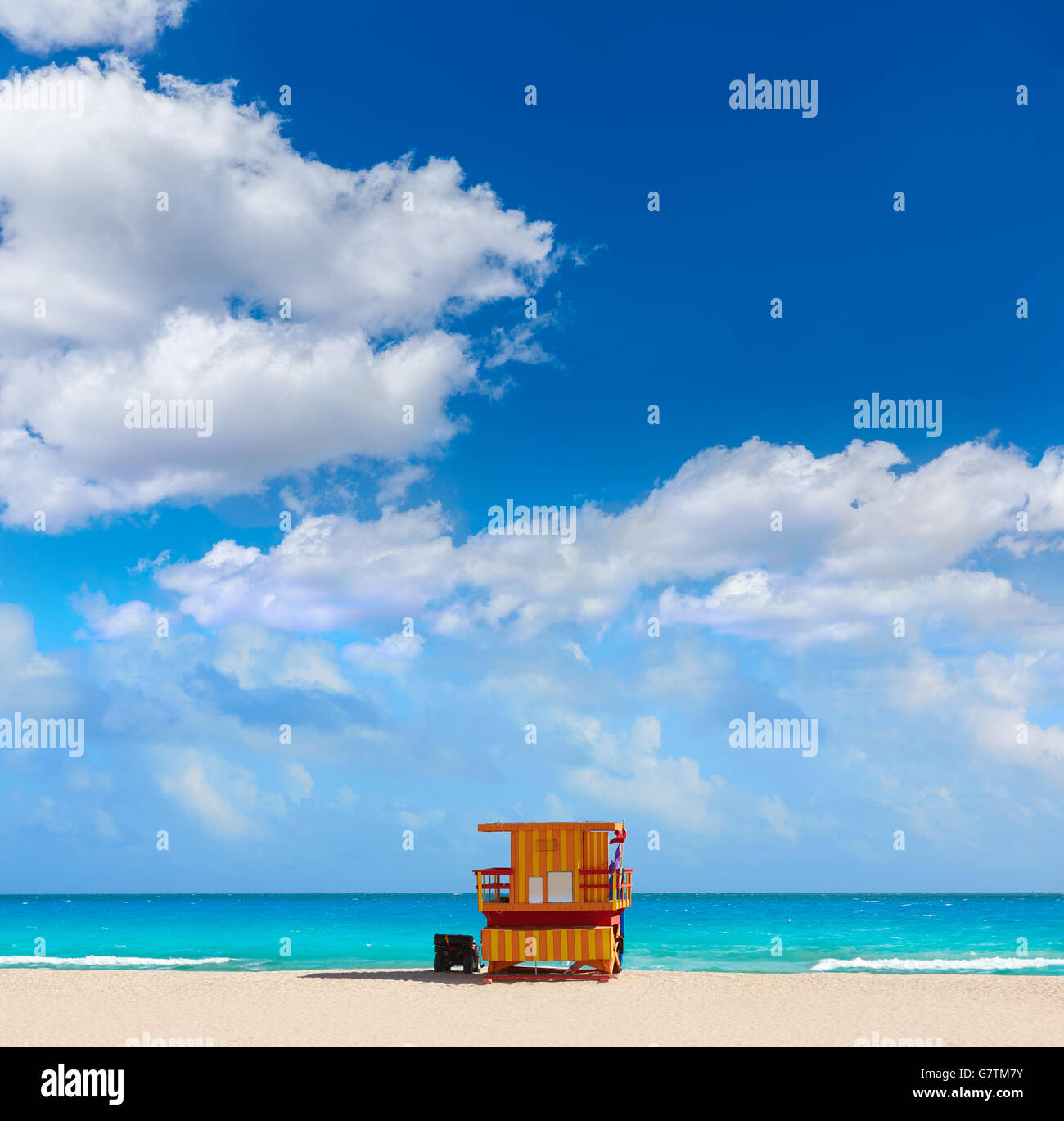 Baywatch tower à Miami Beach South Beach de Floride USA Banque D'Images Baywatch tower à Miami Beach South Beach de Floride USA Banque D'Images