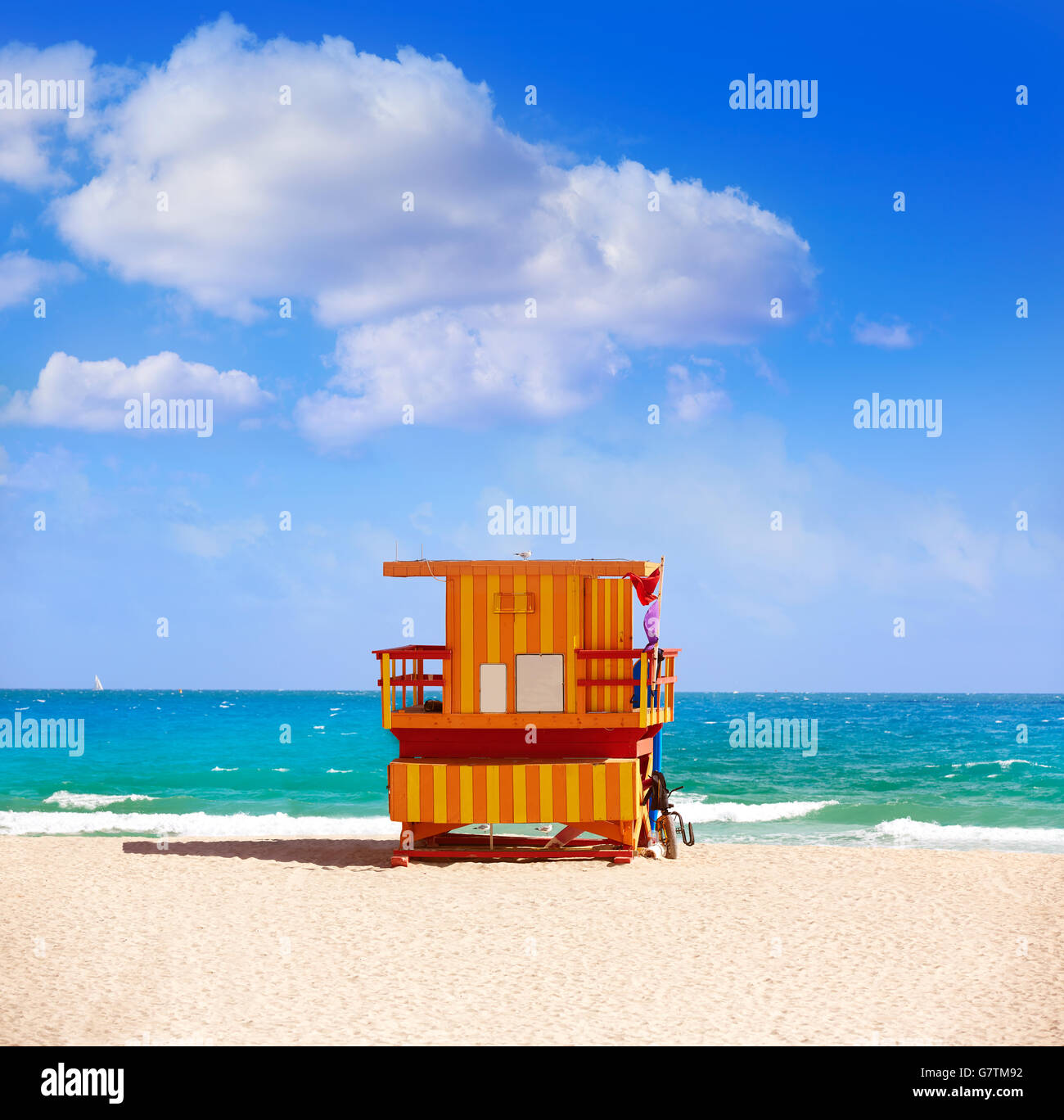 Baywatch tower à Miami Beach South Beach de Floride USA Banque D'Images Baywatch tower à Miami Beach South Beach de Floride USA Banque D'Images
