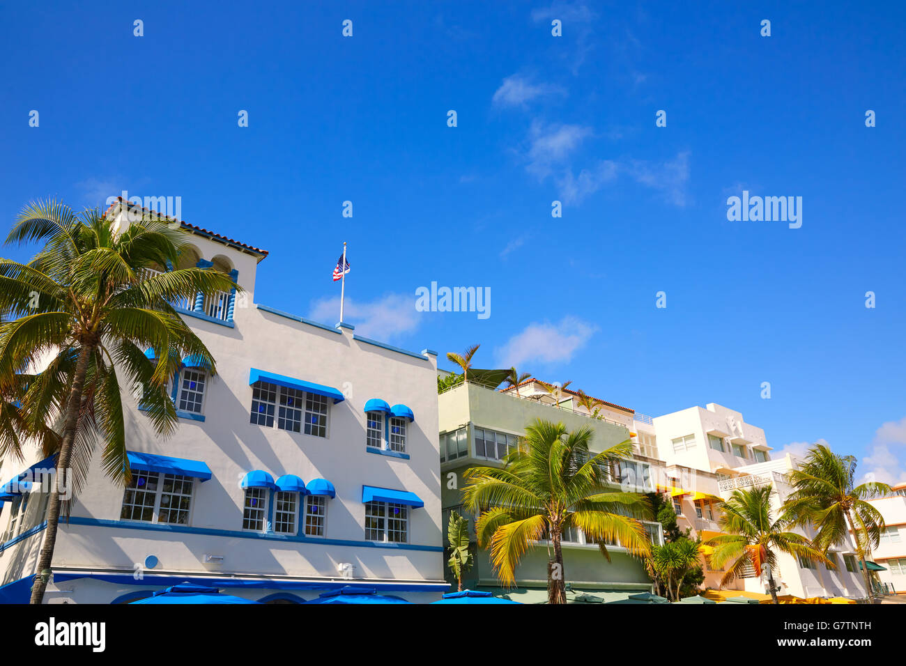 Miami Beach Ocean boulevard quartier Art déco en Floride USA Banque D'Images