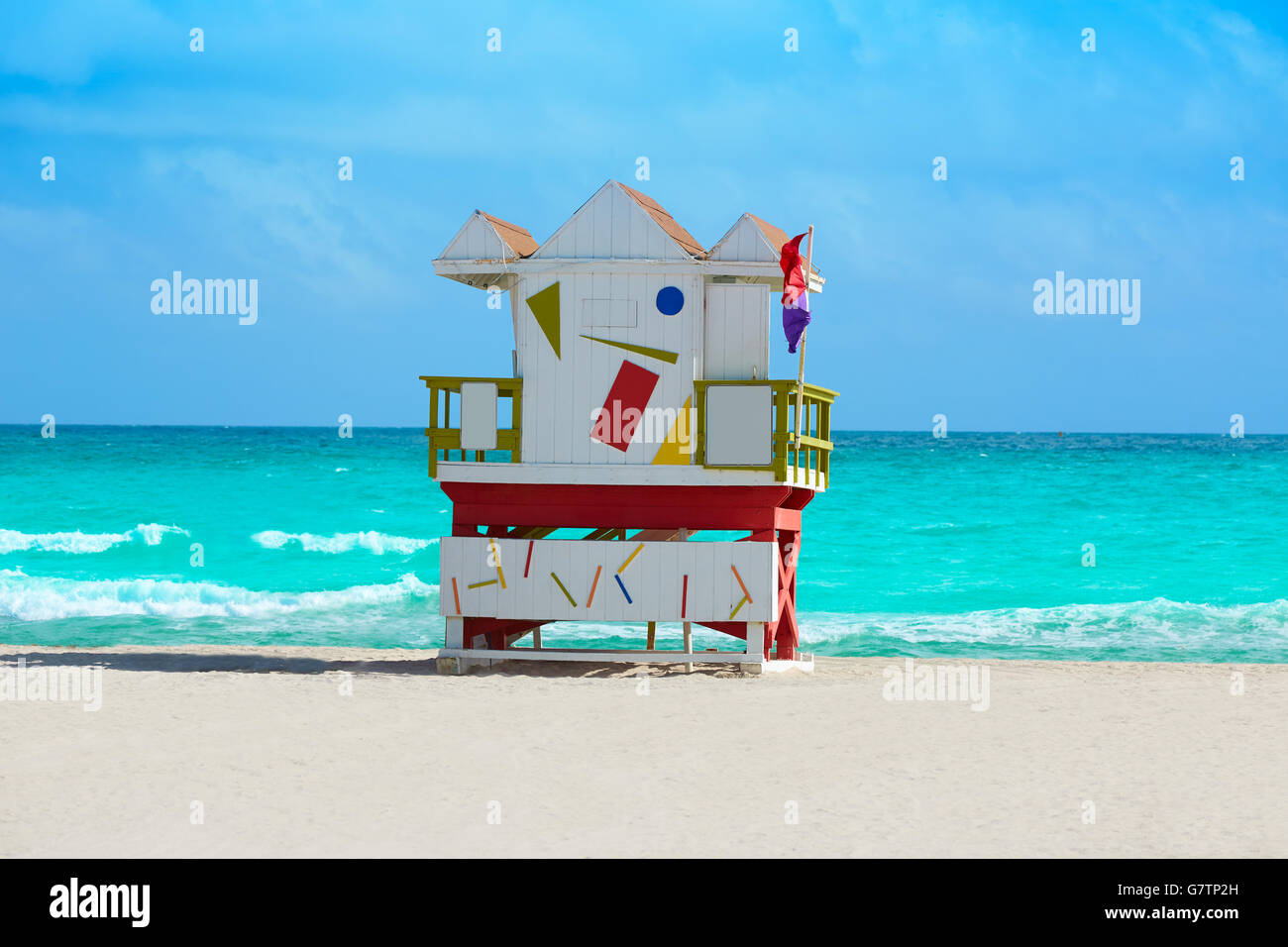 Baywatch tower à Miami Beach South Beach de Floride USA Banque D'Images Baywatch tower à Miami Beach South Beach de Floride USA Banque D'Images