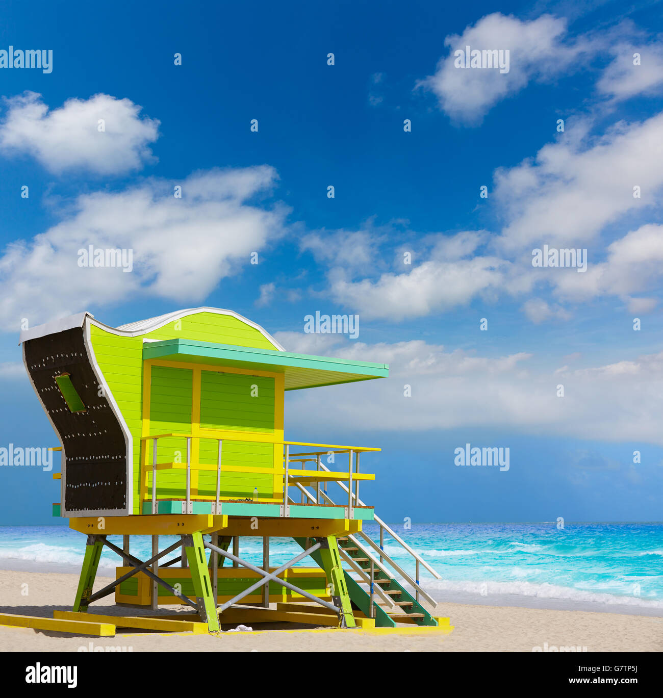 Baywatch tower à Miami Beach South Beach de Floride USA Banque D'Images Baywatch tower à Miami Beach South Beach de Floride USA Banque D'Images