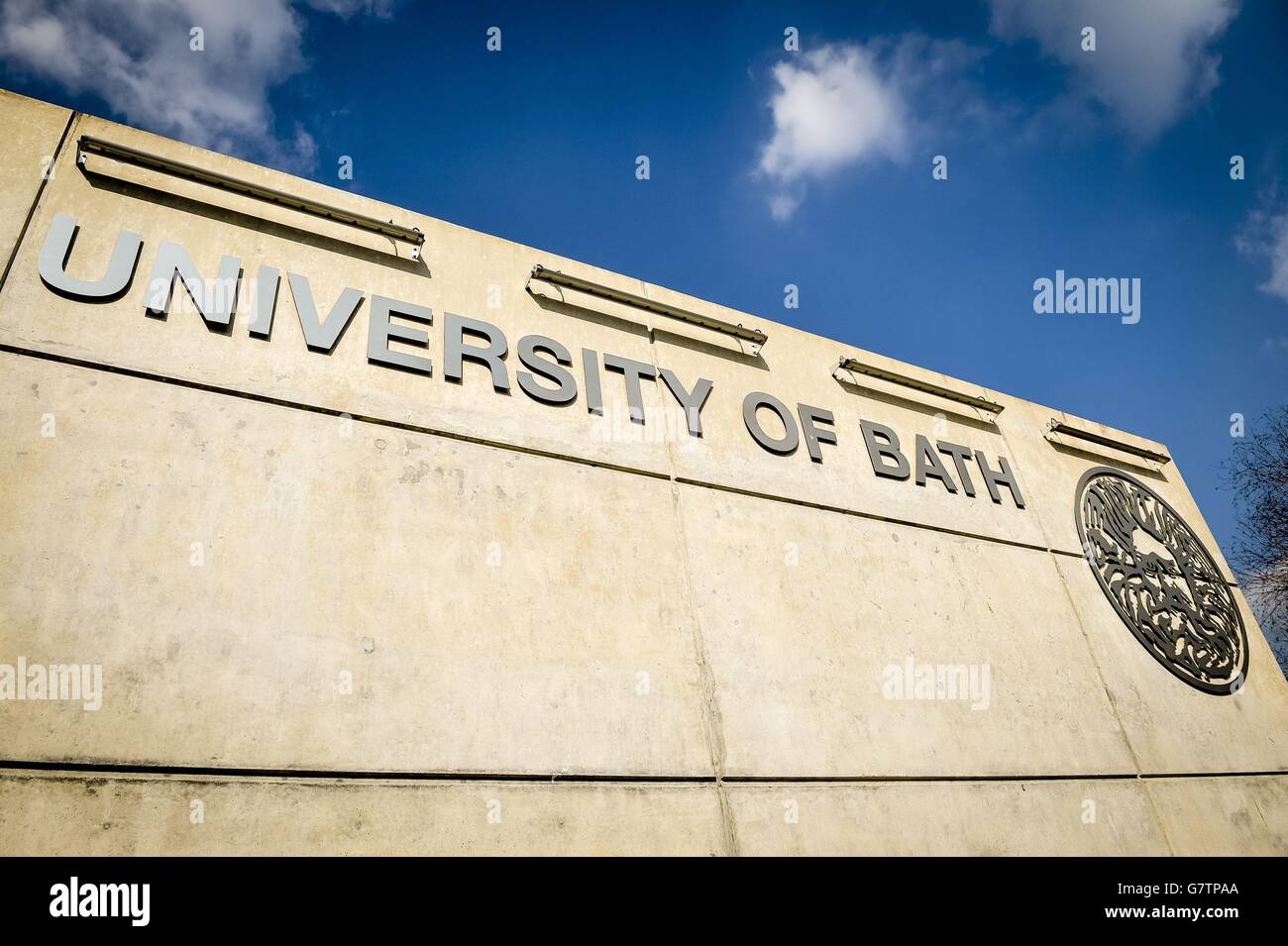 Un panneau à l'Université de Bath, comme une enquête a constaté qu'il offre la meilleure expérience d'étudiant dans le pays. Banque D'Images