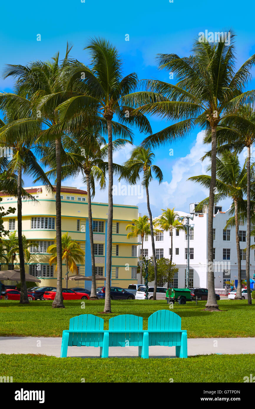 Miami Beach Ocean boulevard quartier Art déco en Floride USA Banque D'Images Miami Beach Ocean boulevard quartier Art déco en Floride USA Banque D'Images