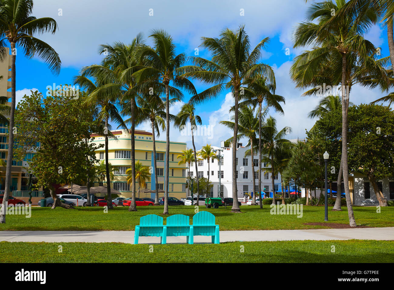 Miami Beach Ocean boulevard quartier Art déco en Floride USA Banque D'Images