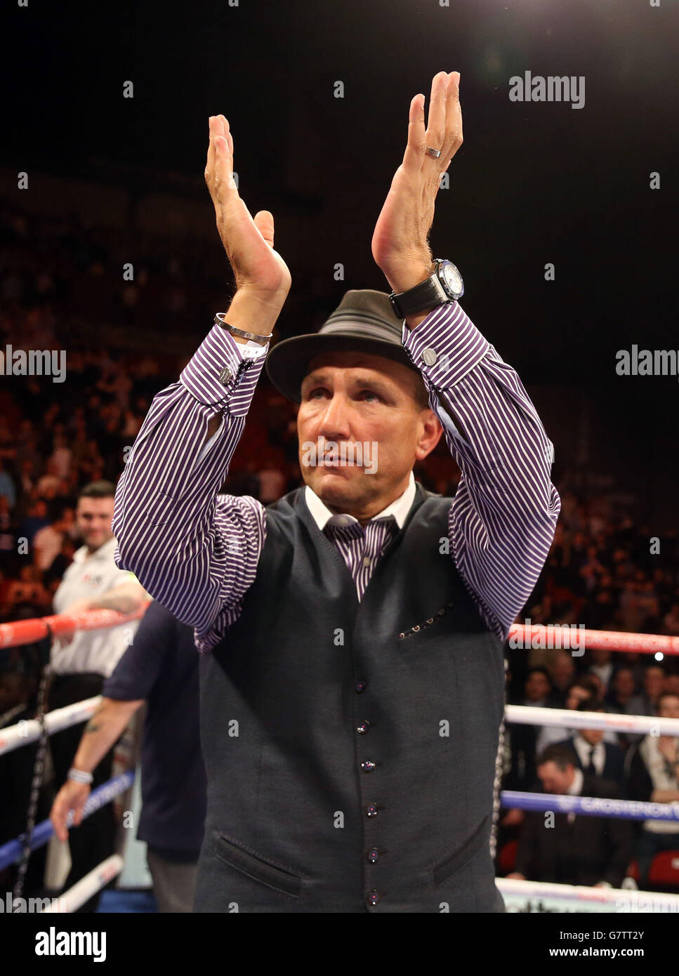 Boxe - première arène directe. Vinnie Jones au First Direct Arena, Leeds. Banque D'Images