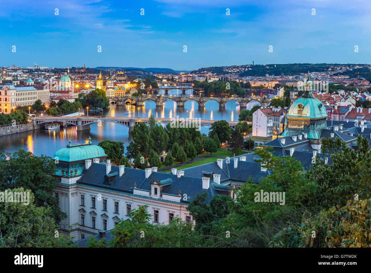 Panorama de la ville de Prague, République Tchèque Banque D'Images