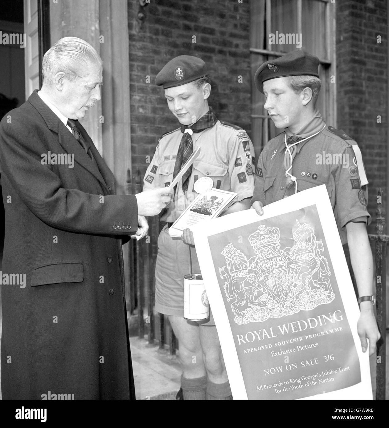 Politique - Harold Macmillan - Mariage Royal - Programme Admiralty House, Londres Banque D'Images