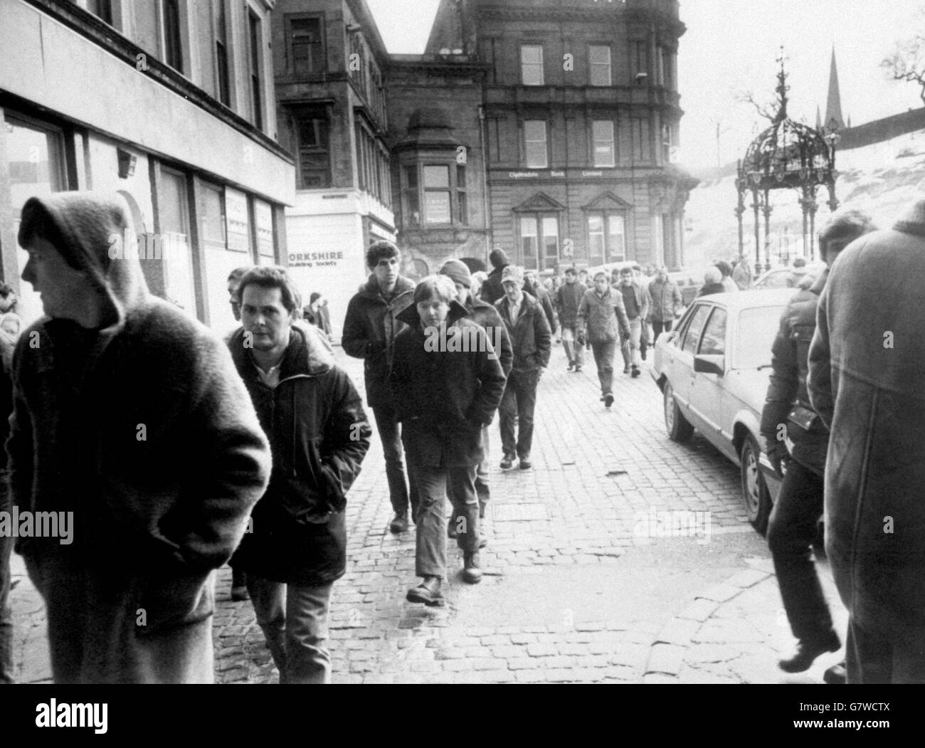 News - Scott Lithgow ouvriers de chantier naval Réunion - Hôtel de ville de Greenock Banque D'Images
