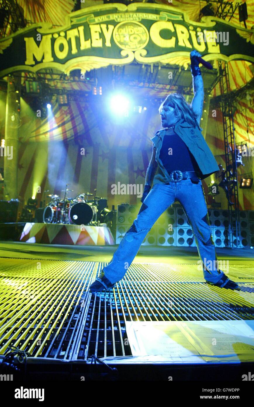 Motley Clue - Madison Square Garden. Chanteur Vince Neil. Banque D'Images