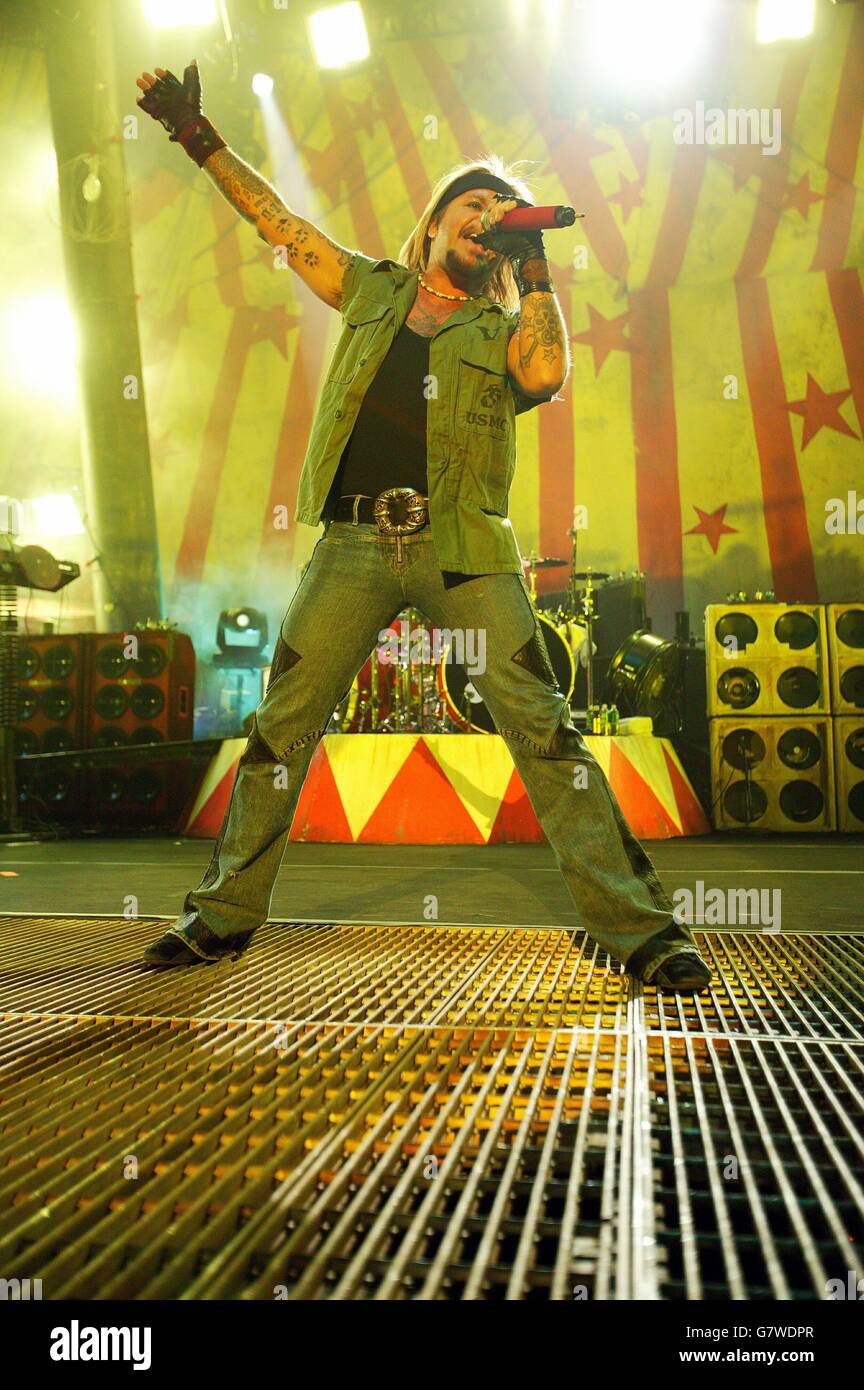 Motley Clue - Madison Square Garden. Chanteur Vince Neil. Banque D'Images