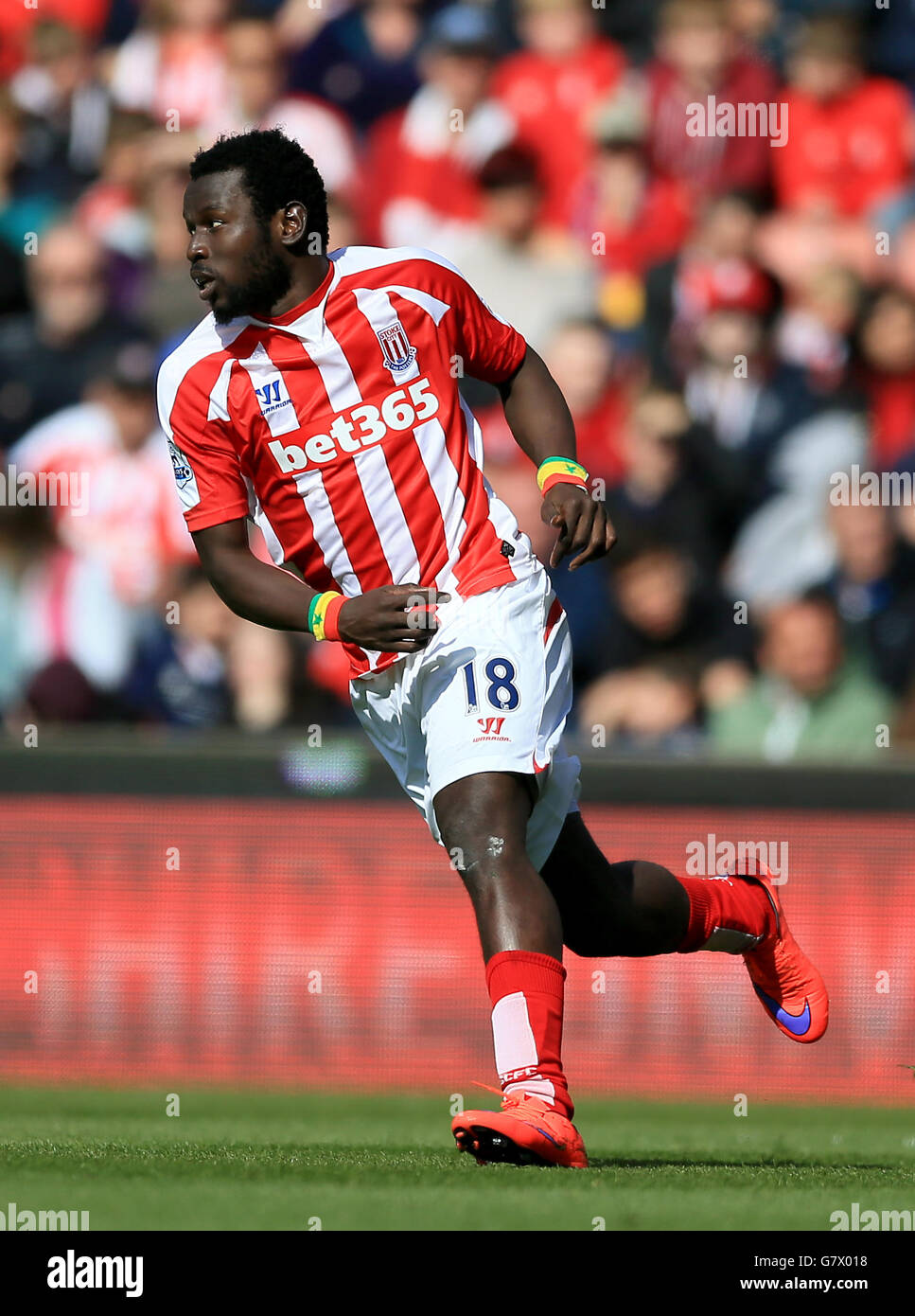 Football - Barclays Premier League - Stoke City / Sunderland - Britannia Stadium.Mame Biram Diouf de la ville de Stoke Banque D'Images