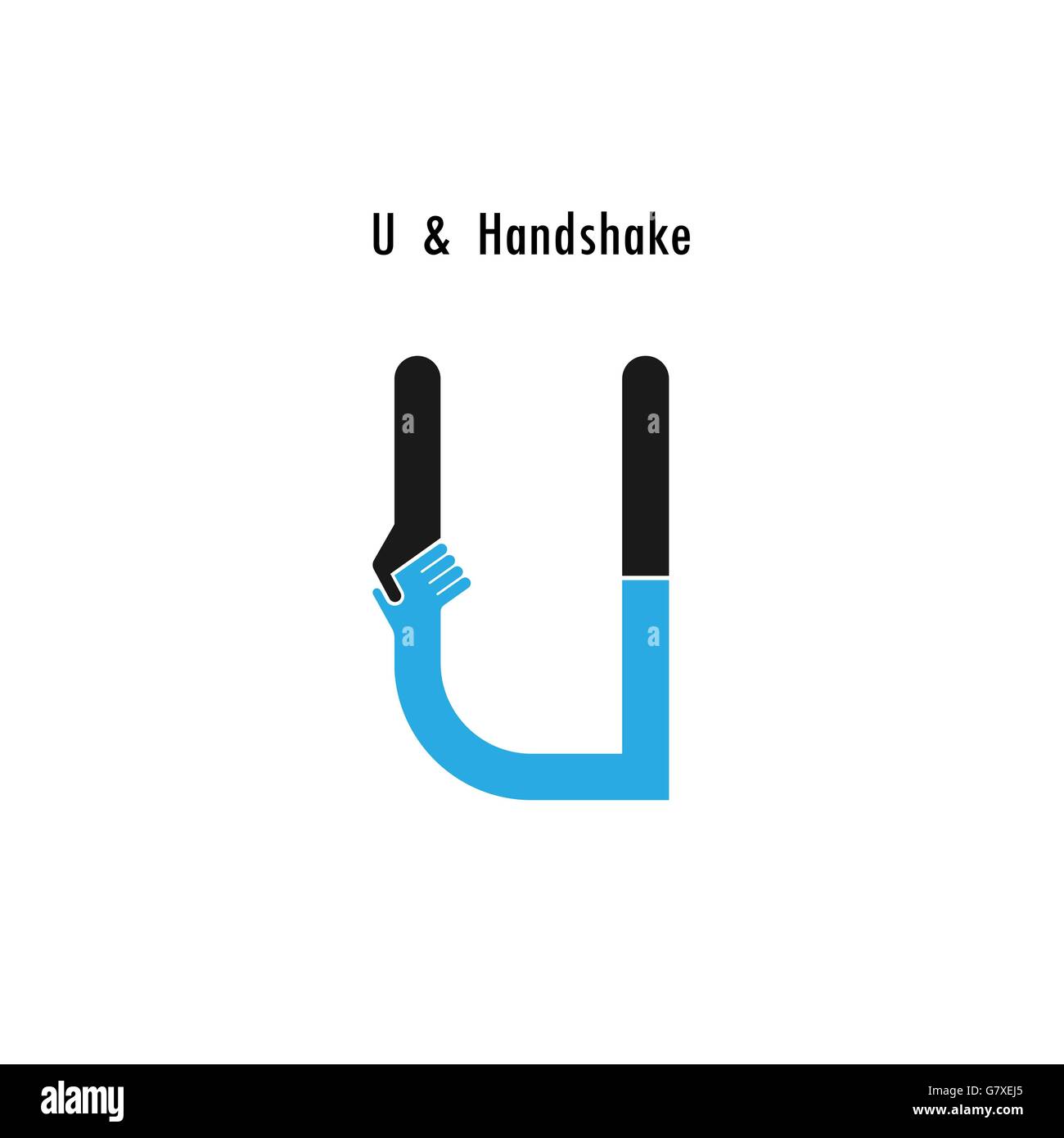 Creative U- lettre résumé icône vecteur conception de logo template.L'offre Business,partenariat icon.Les entreprises et l'industrie Illustration de Vecteur