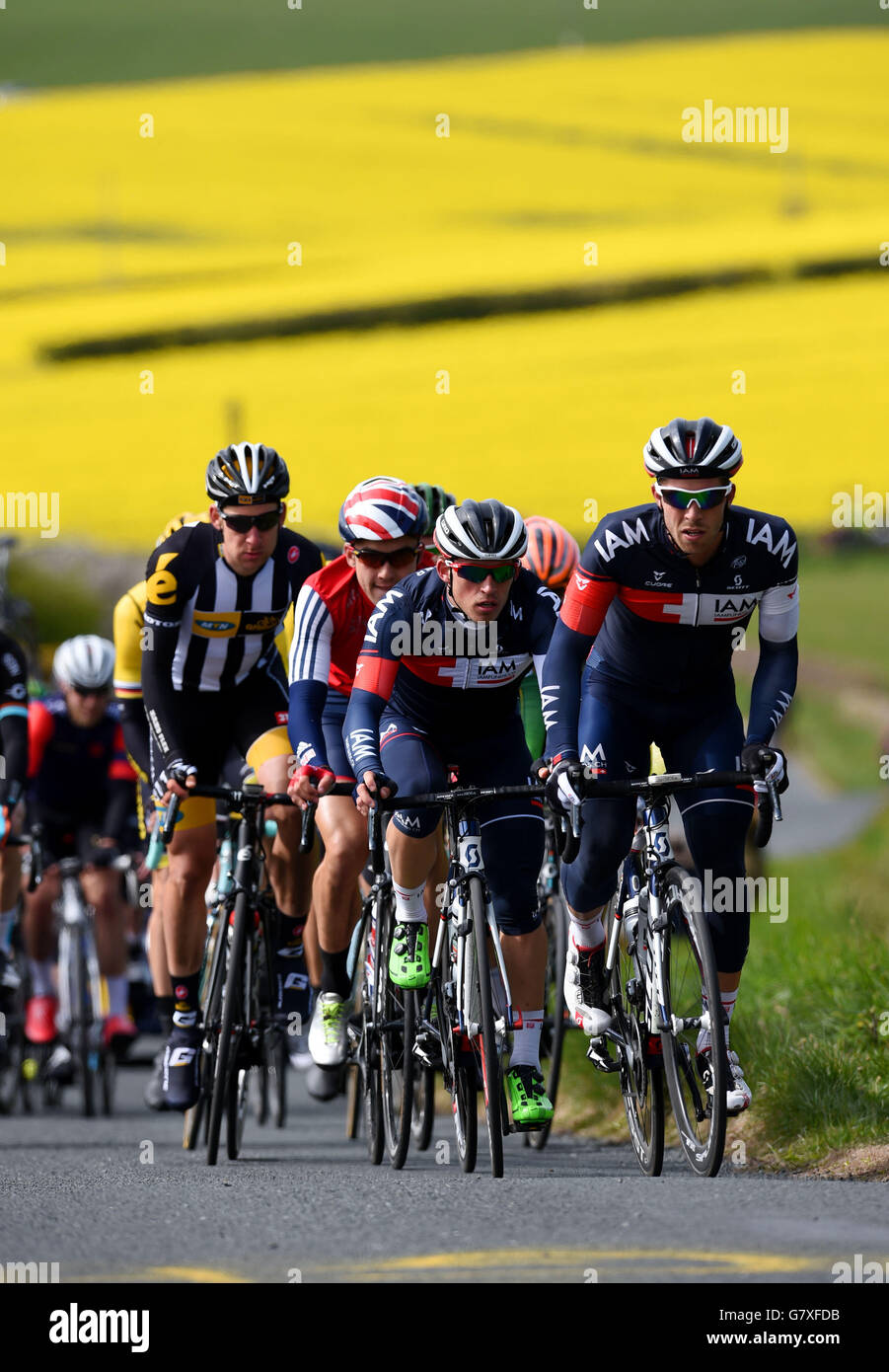 Pendant le tour de yorkshire entre bridlington scarborough Banque de
