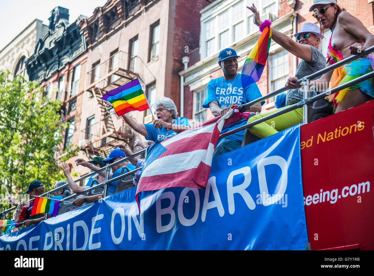 Gay Pride Parade float à New York, NY 2016 Banque D'Images