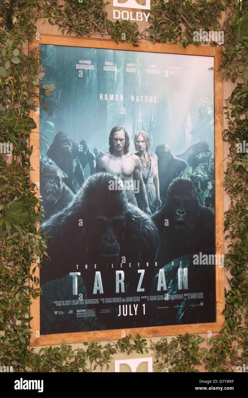 Los Angeles, CA, USA. 27 Juin, 2016. La légende de Tarzan Movie Poster lors d'arrivées de LA LÉGENDE DE TARZAN Premiere, le Kodak Theater à Hollywood et Highland Center, Los Angeles, CA, 27 juin 2016. Credit : Priscilla Grant/Everett Collection/Alamy Live News Banque D'Images