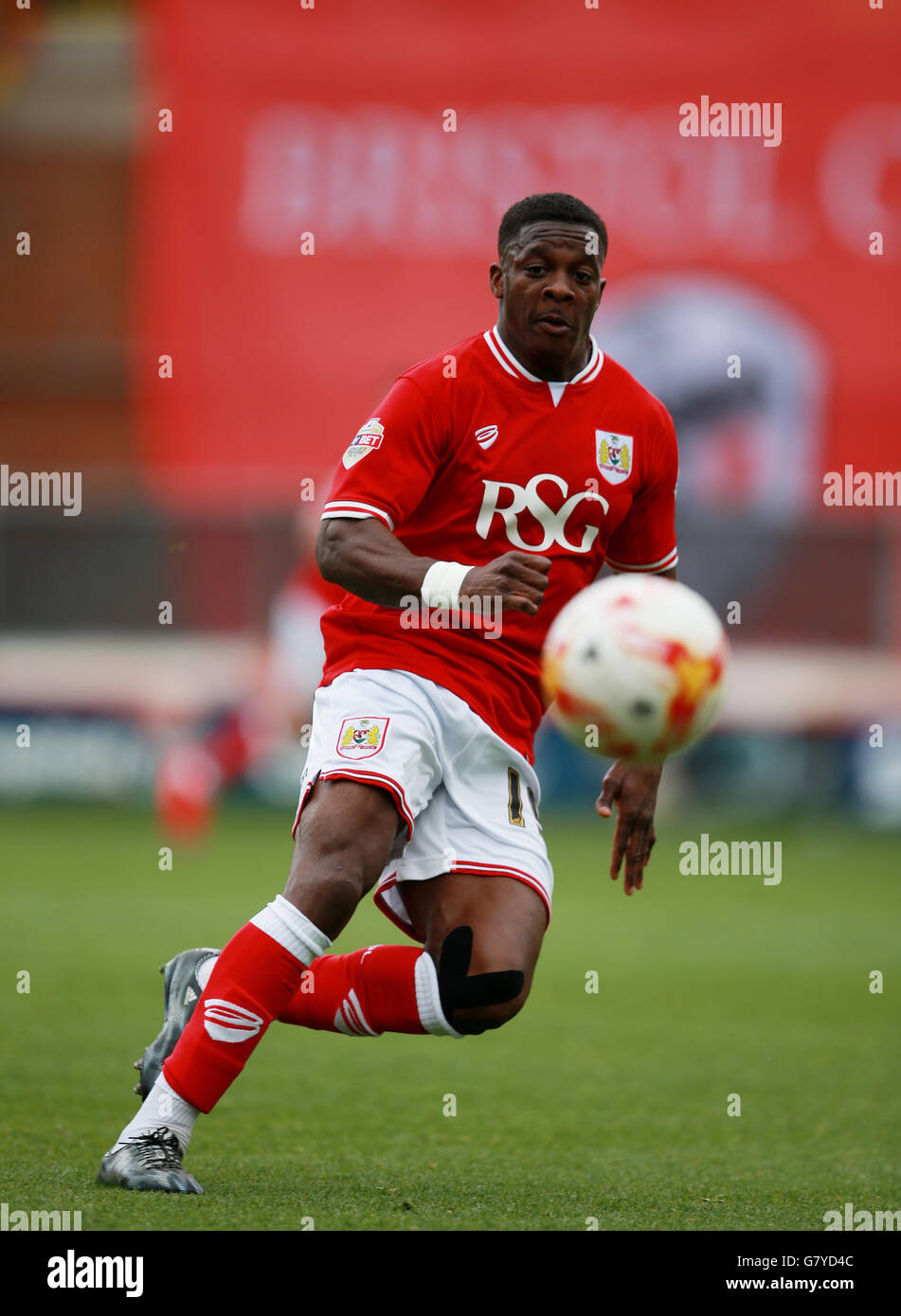Kieran Agard de Bristol City pendant le match de la Sky Bet League One à Ashton Gate, Bristol. Banque D'Images