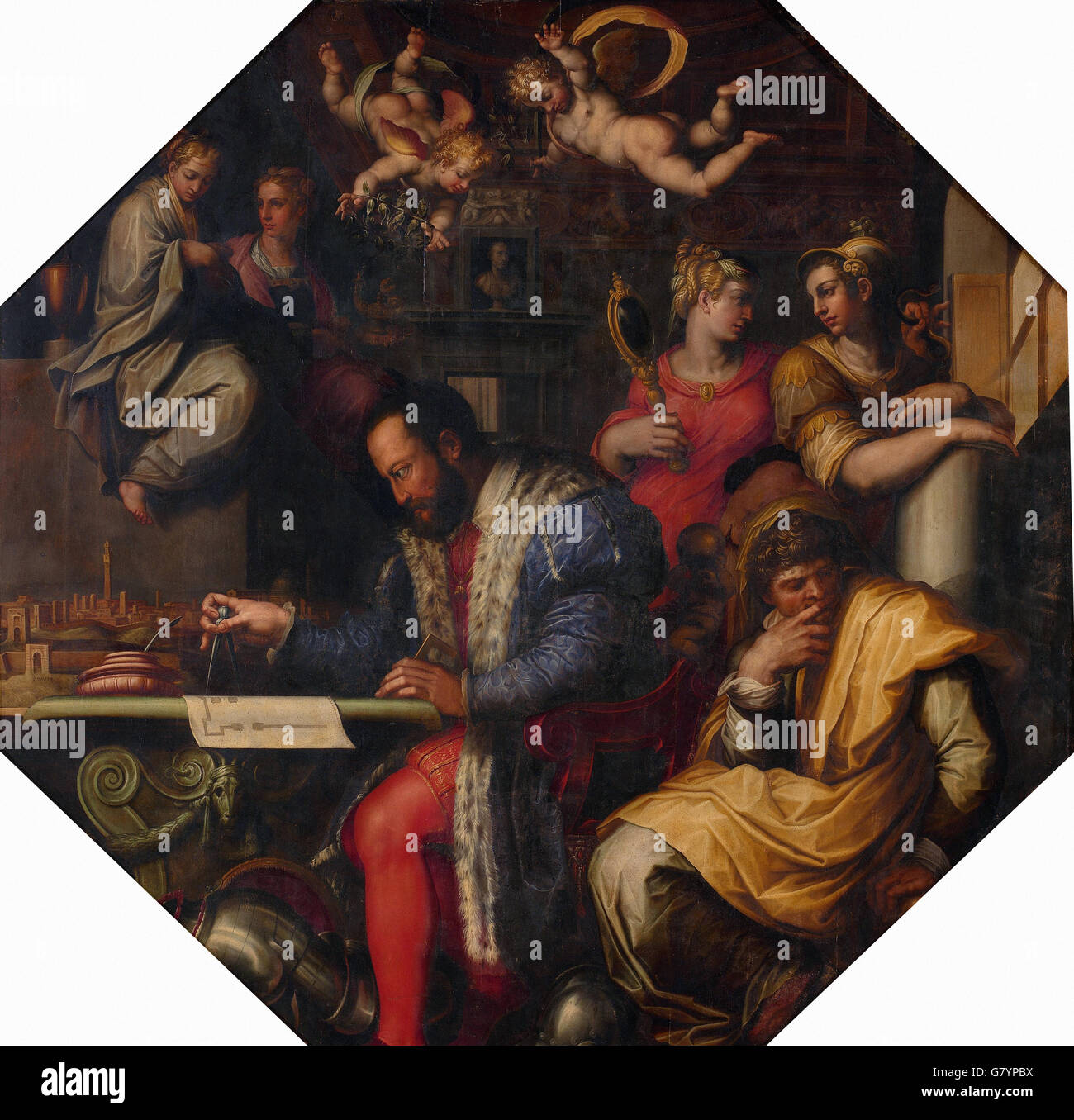 Giorgio Vasari - Cosimo studies la prise de Sienne Banque D'Images