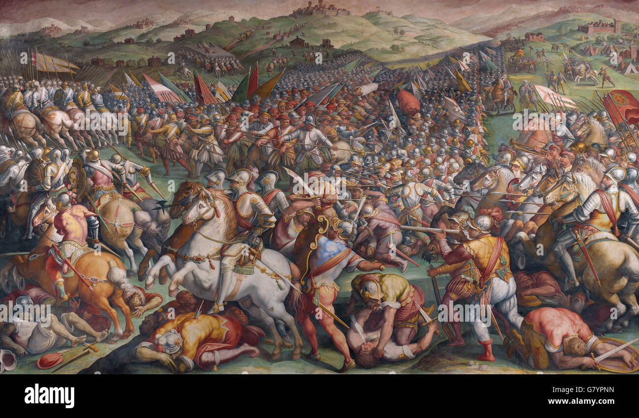 Giorgio Vasari - La bataille de Marciano à Val di Chiana Banque D'Images