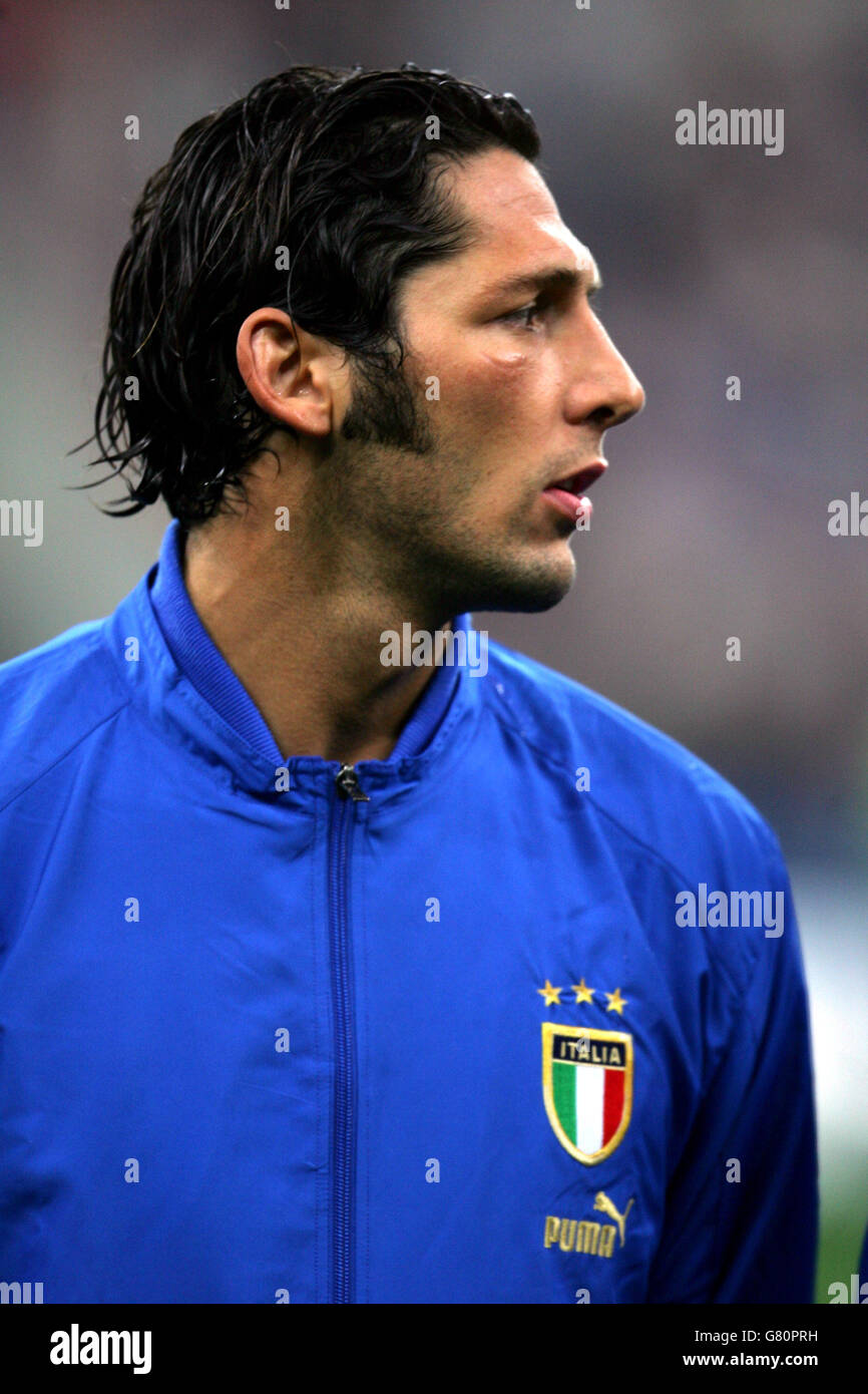 Football - coupe du monde de la FIFA 2006 qualificateur - Groupe 5 - Italie / Ecosse - Giuseppe Meazza. Marco Materazzi, Italie Banque D'Images