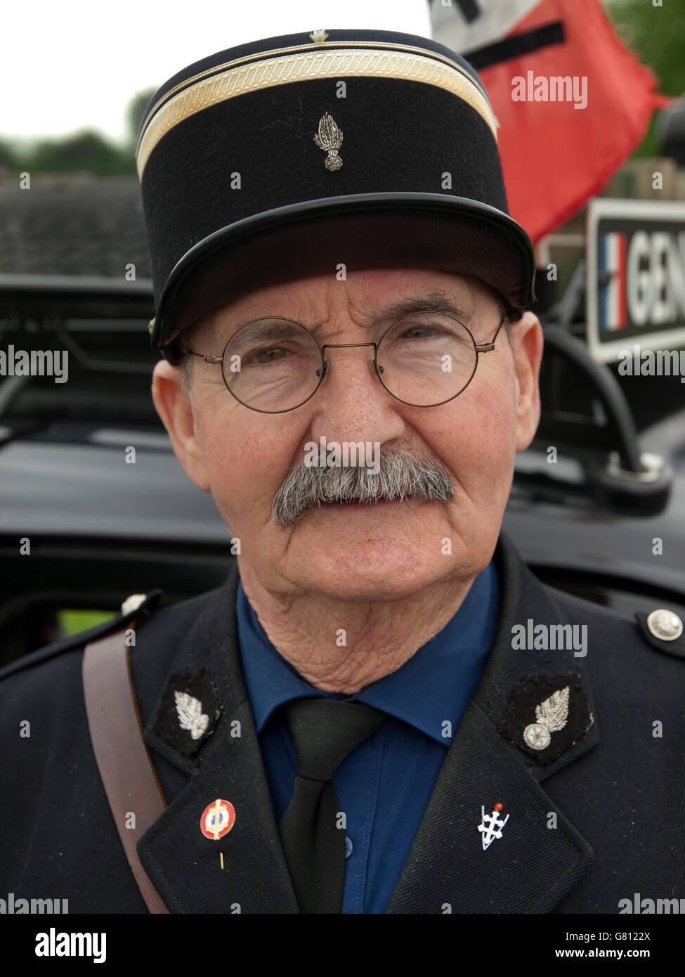 À proximité de la ville de Carentan le 72e anniversaire de la bataille de Normandie est commémoré par les gens en costume Banque D'Images